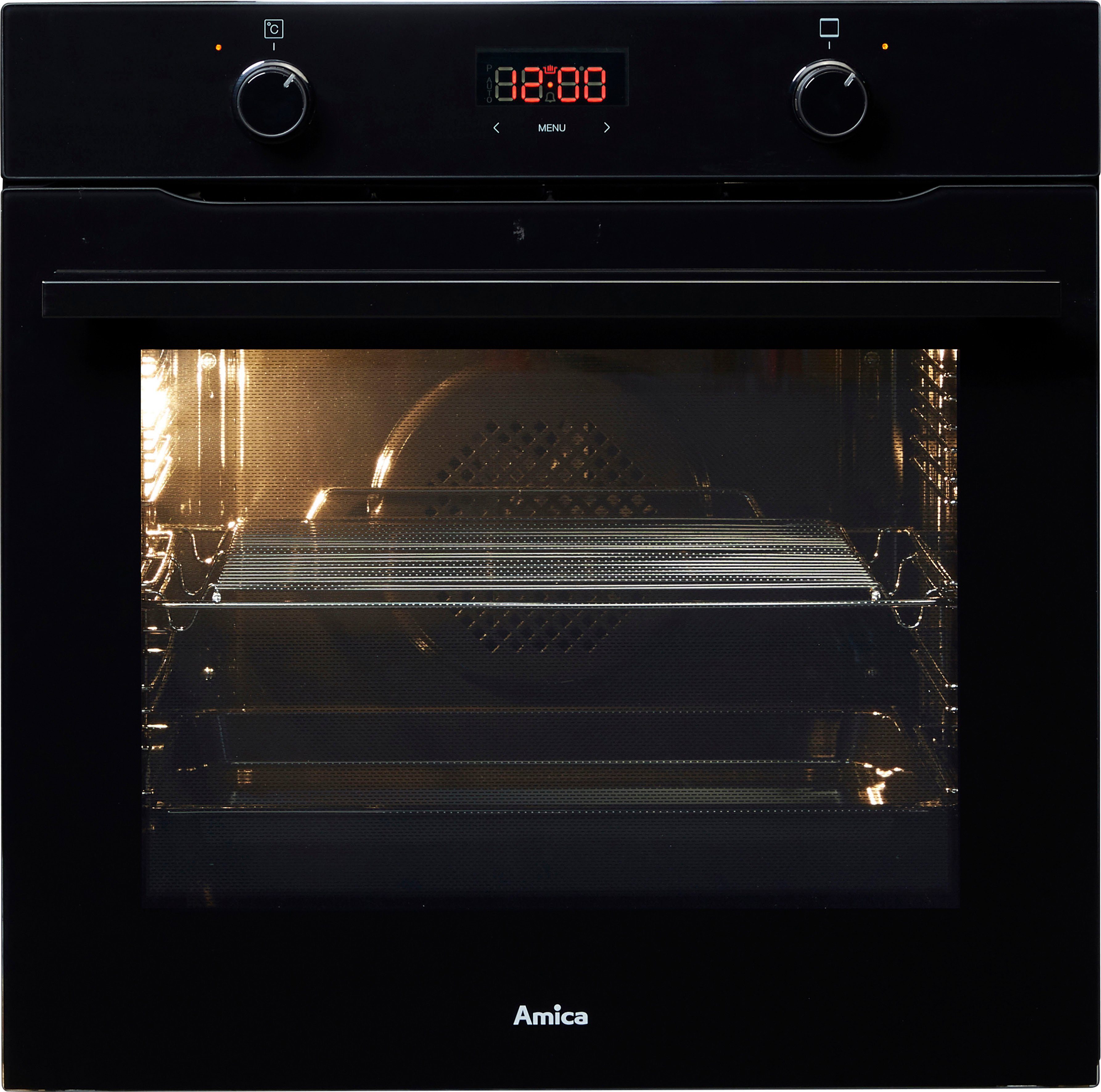 Amica Backofen EBX 943 600 S, mit Teleskopauszug nachrüstbar, Steam Clean, Komfortables Backen mit klarer Sicht und einfacher Reinigung