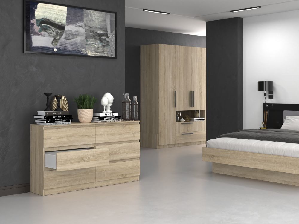 Raumhirsch Furniture Kommode Sideboard 140 cm breit (Maße 40 x 140 x 75 cm, 6 Schubladen), verschiedene Farben – Bild 4 von 5