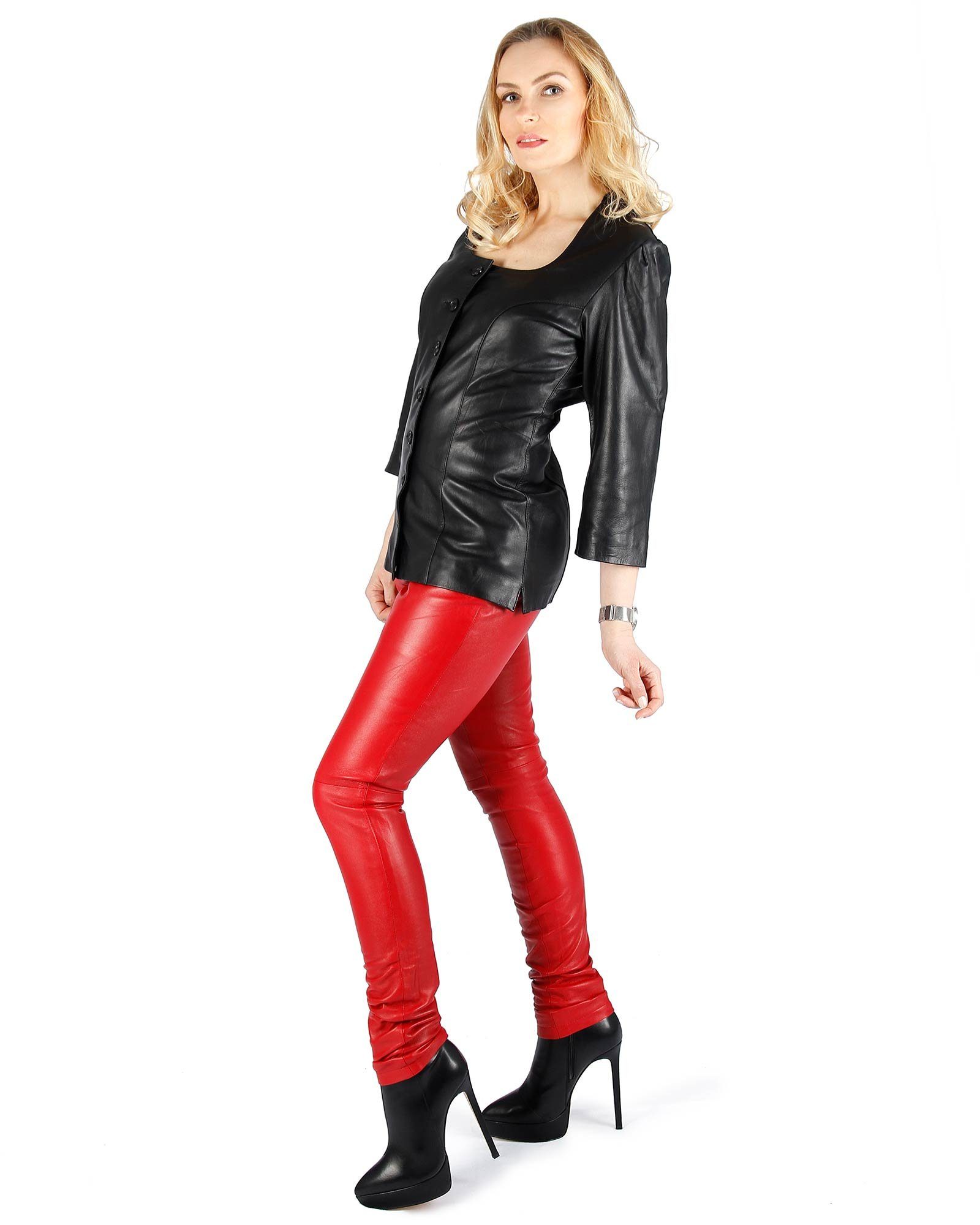 Fetish-Design Lederhose »Damen Lederhose Leggings aus Lamnappa Leder Rot«  online kaufen | OTTO