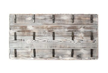 DanDiBo Memoboard Memoboard Holz Weiß Wandorganizer mit 15 Klammern 93914 Pinnwand Memotafel handgemacht Vintage