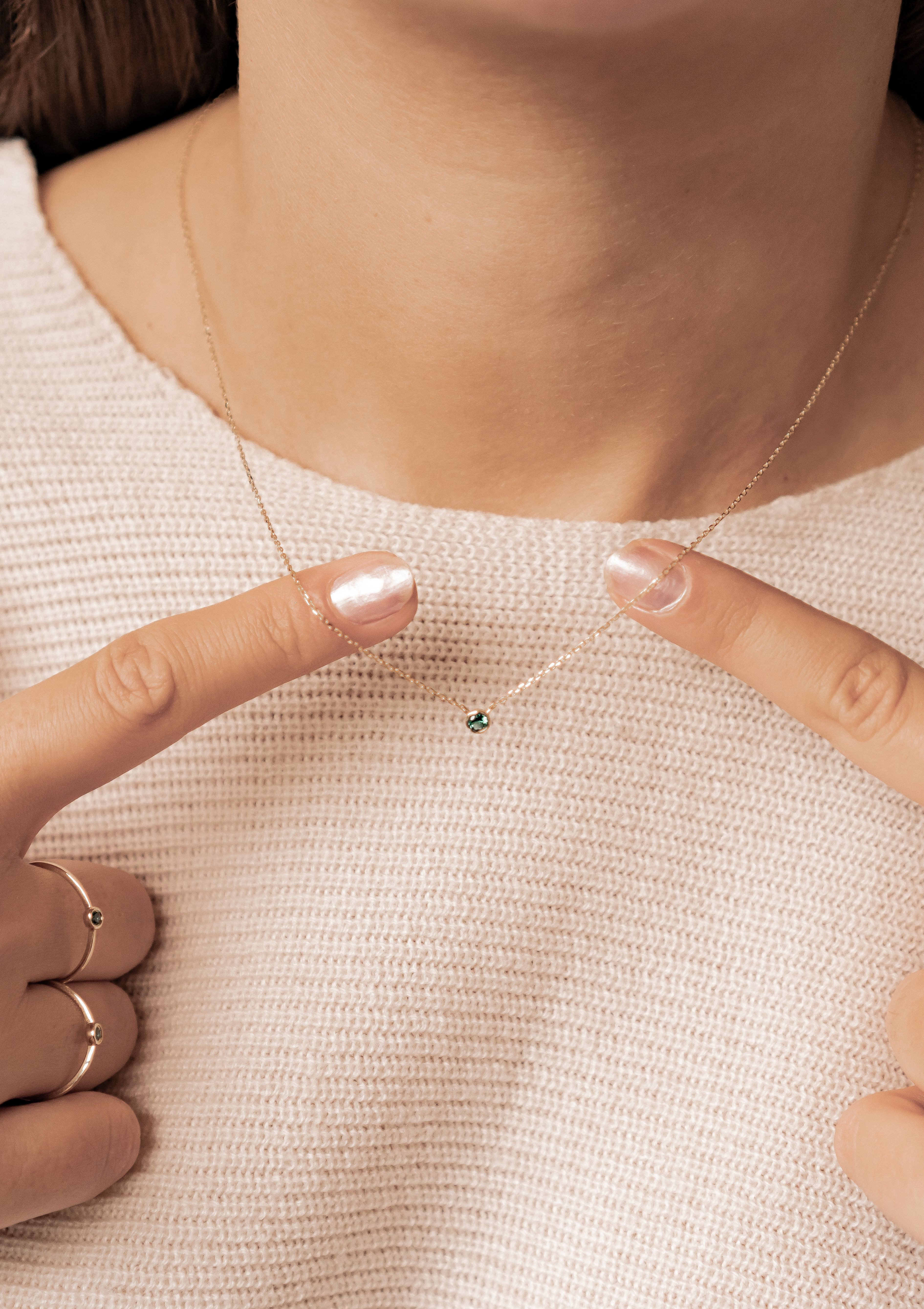 Dear Me Goldkette Smaragd-Seele, Damen 585 Gold Kreis Anhänger, 14K Massivg günstig online kaufen