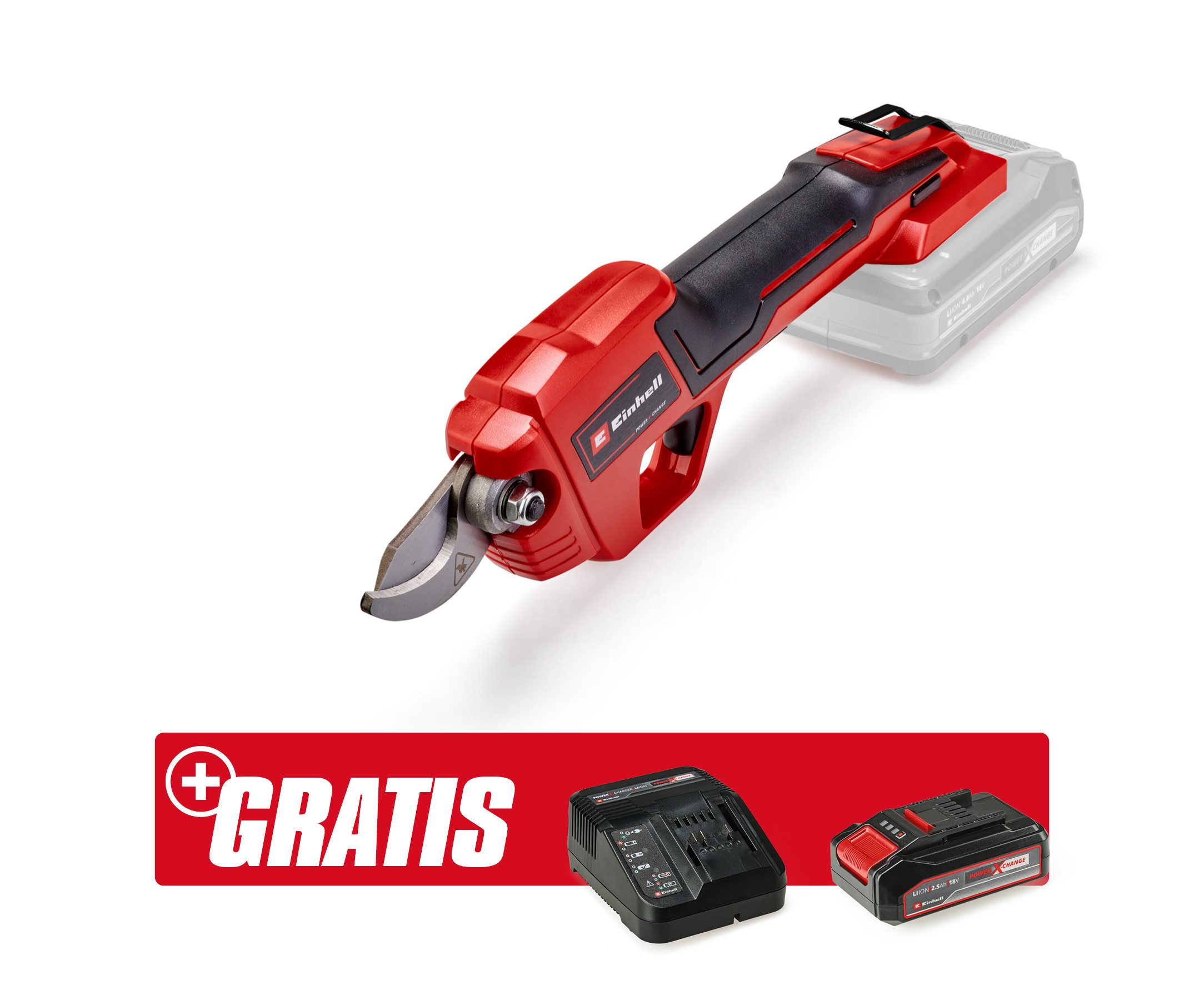 Einhell Akku-Astschere GE-LS 18 Li (1x2,5 Ah), (Set), inkl. Akku und Ladegerät