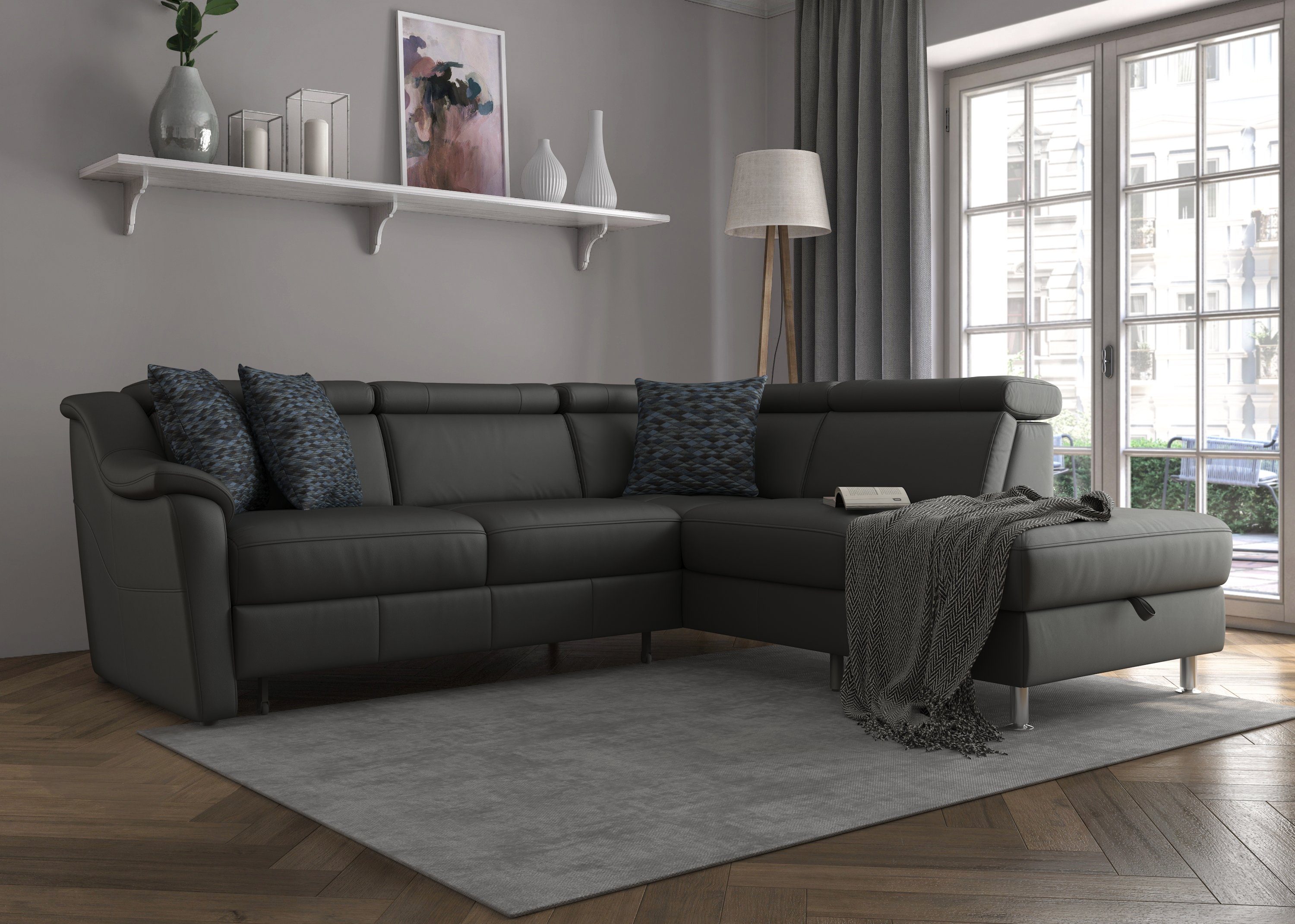 sit&more Ecksofa Freetown L-Form, inklusive Kopfteilverstellung und komfortablem Federkern