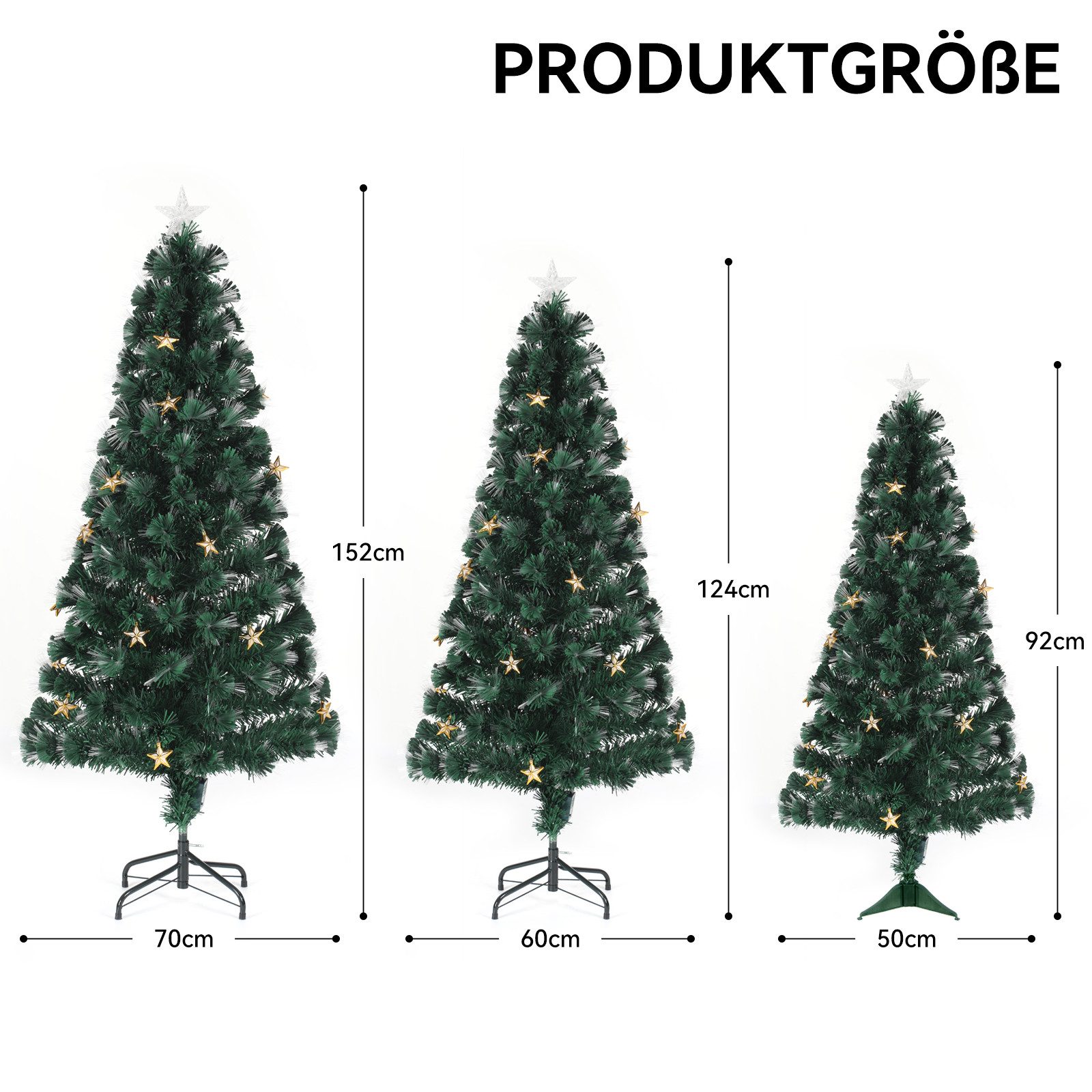 LETGOSPT Künstlicher Weihnachtsbaum Künstlicher Weihnachtsbaum für Zuhause, 90 cm mit 10 LED-Sternlichtern, 90 Zweige, Perfekt für Tisch, Fensterbank & Mini-Deko