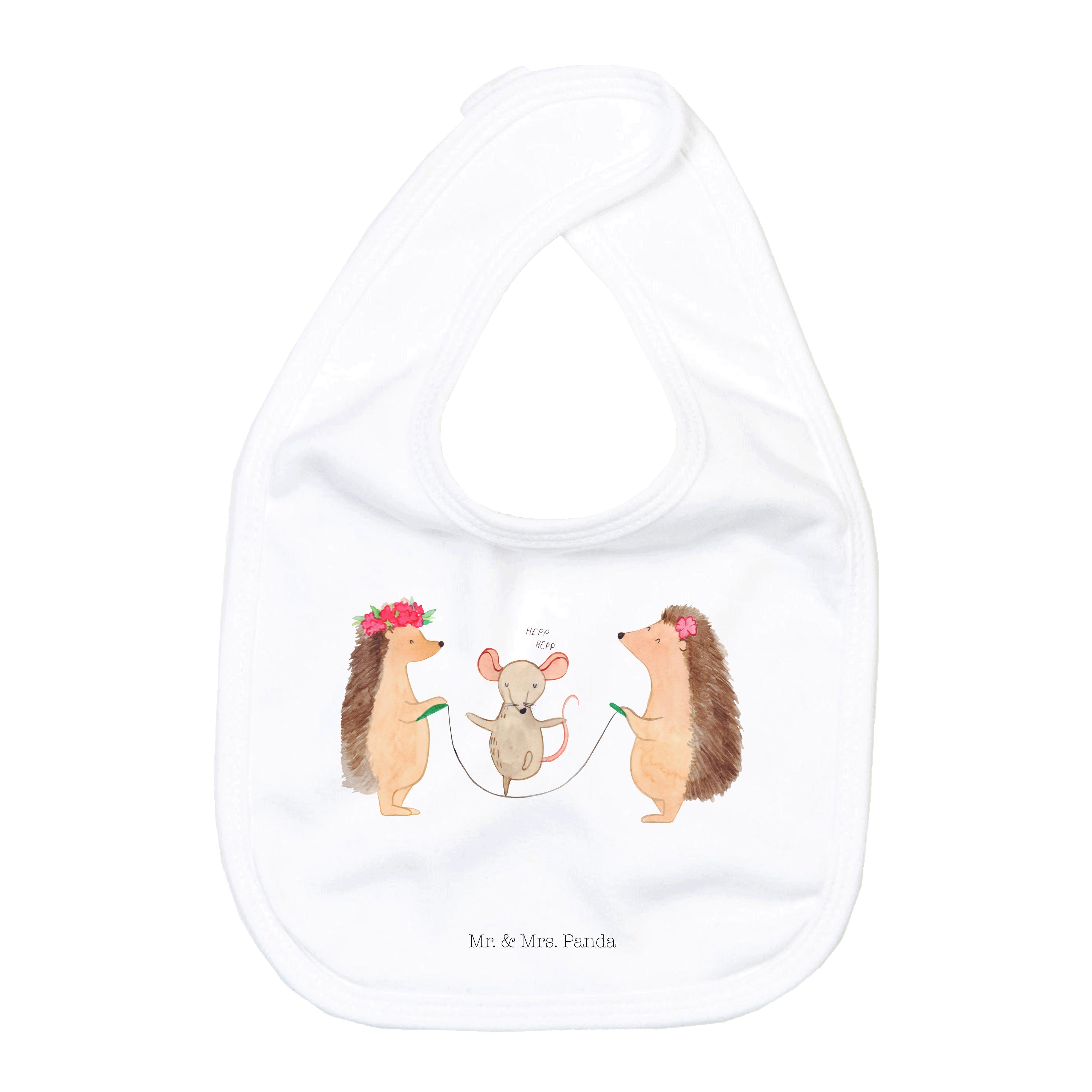 Tragetuch Igel Seilhüpfen - Weiß - Geschenk, Geschenk zur Geburt, Geschenkidee