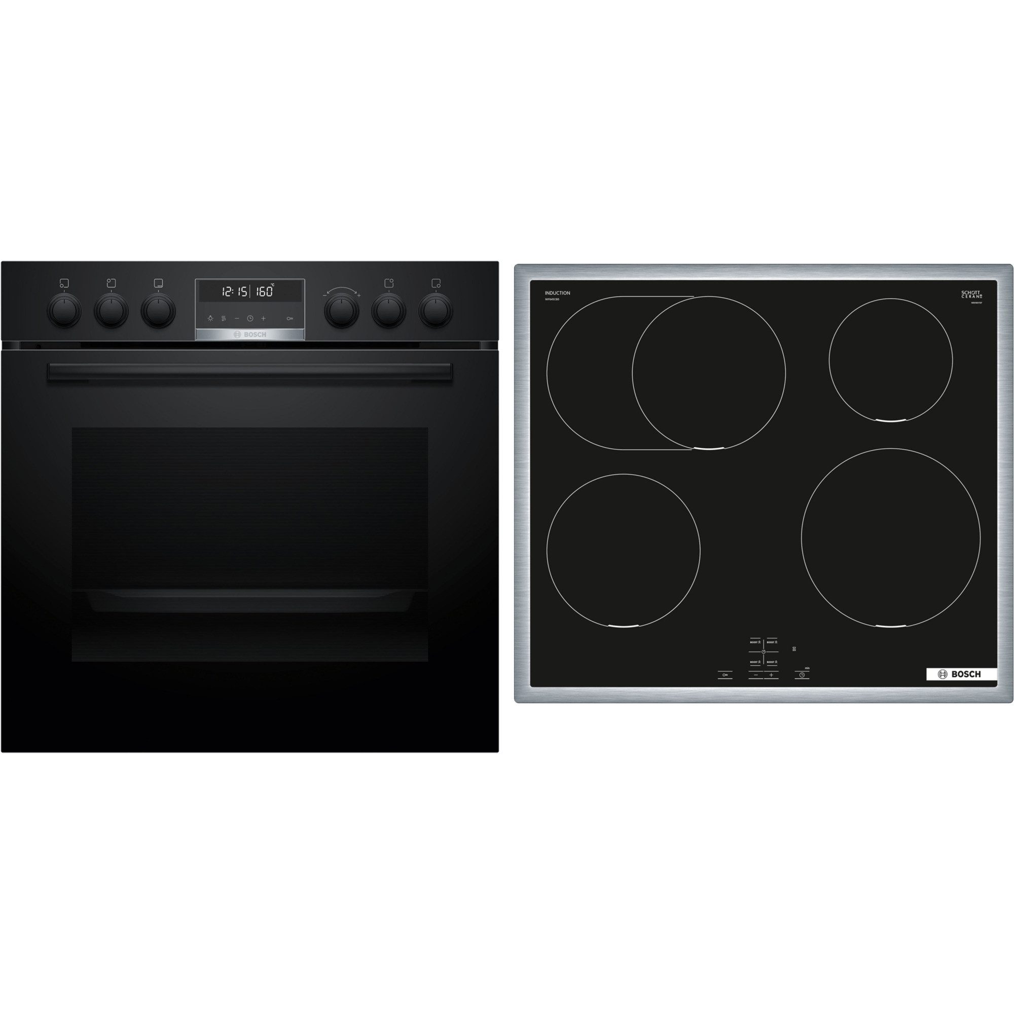 BOSCH Backofen Bosch Home HND675LS62, Herdset, mit 5