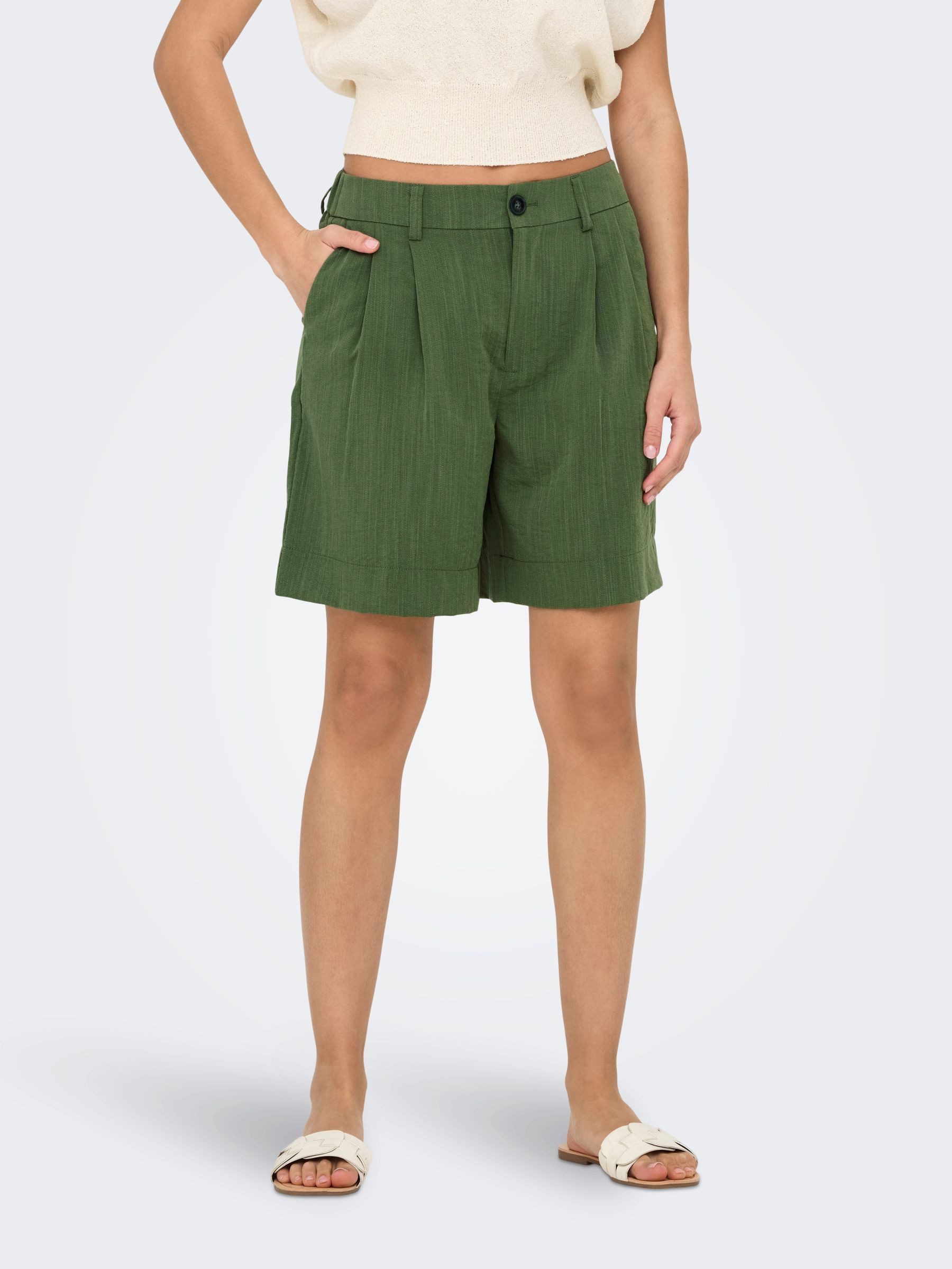 ONLY Shorts Modische Leinenoptik mit elastischem günstig online kaufen