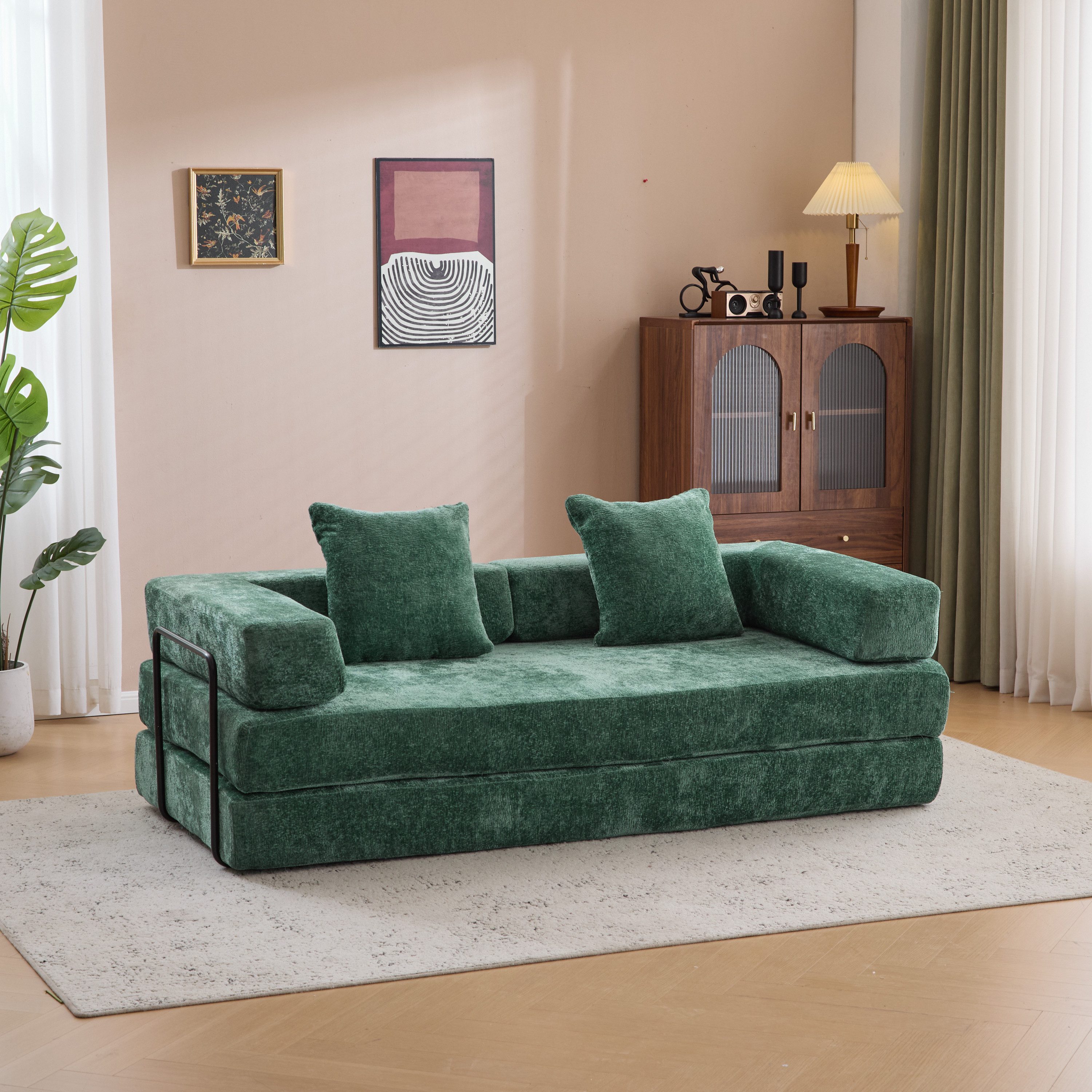 Vankel Loungesofa 4-in-1 Wohnzimmers sofa mit Schlaffunktion – faltbares Sofa, Platzsparendes Design für kleine Räume – Sofa, Liege und Bett in einem