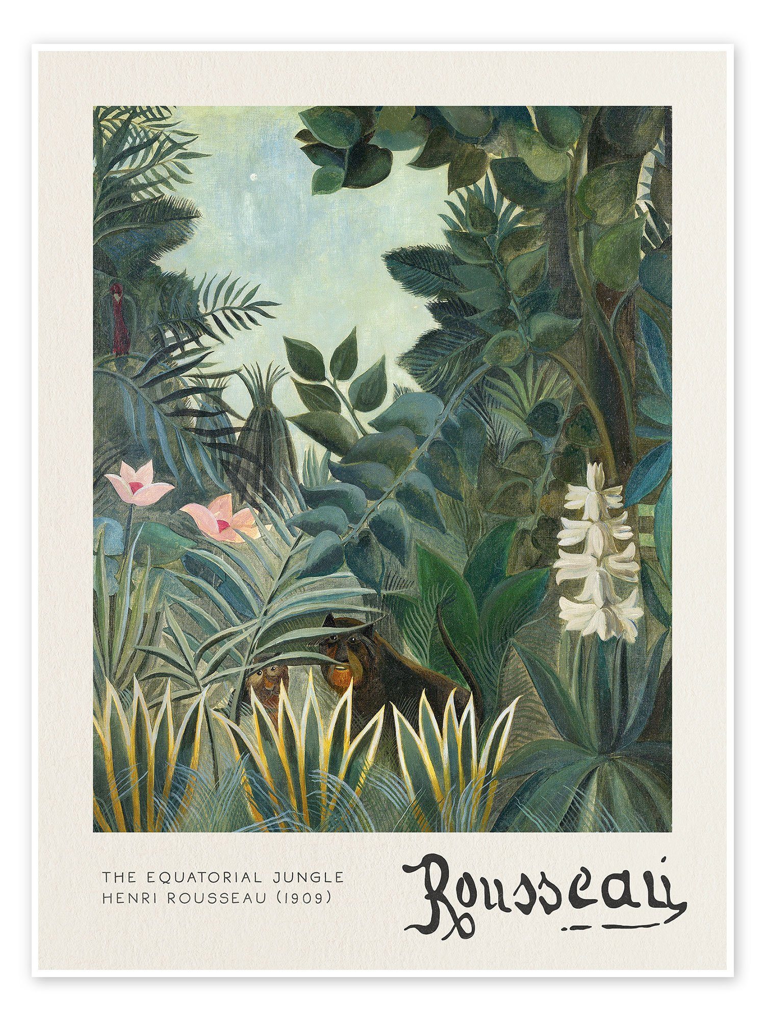 Posterlounge Poster Henri Rousseau, Der äquatoriale Dschungel, Wohnzimmer Modern Malerei