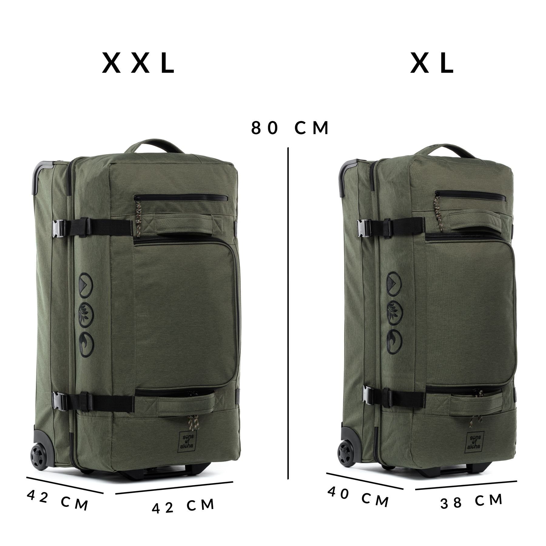 mit Koffer Reisetasche Reisekoffer PET XL mit cm, OF Kane Rollen 80 XL - Rollen recyceltes ALOHA SONS Roll-Koffer