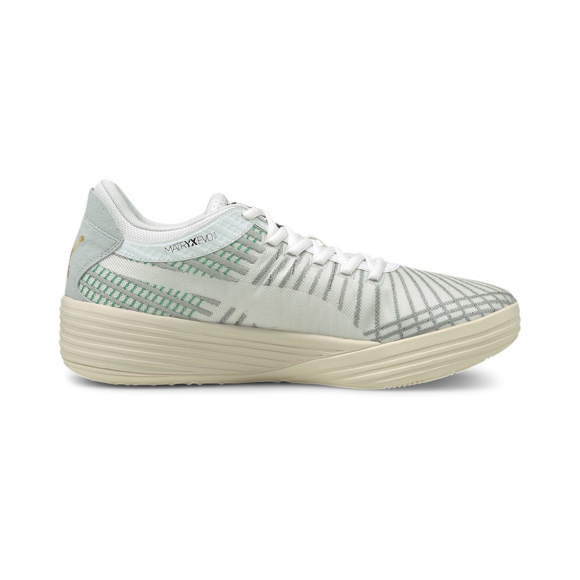 PUMA Hallen-Indoorschuhe Clyde AllPro Coast 2 Coast weiss/grün Herren Badmintonschuh