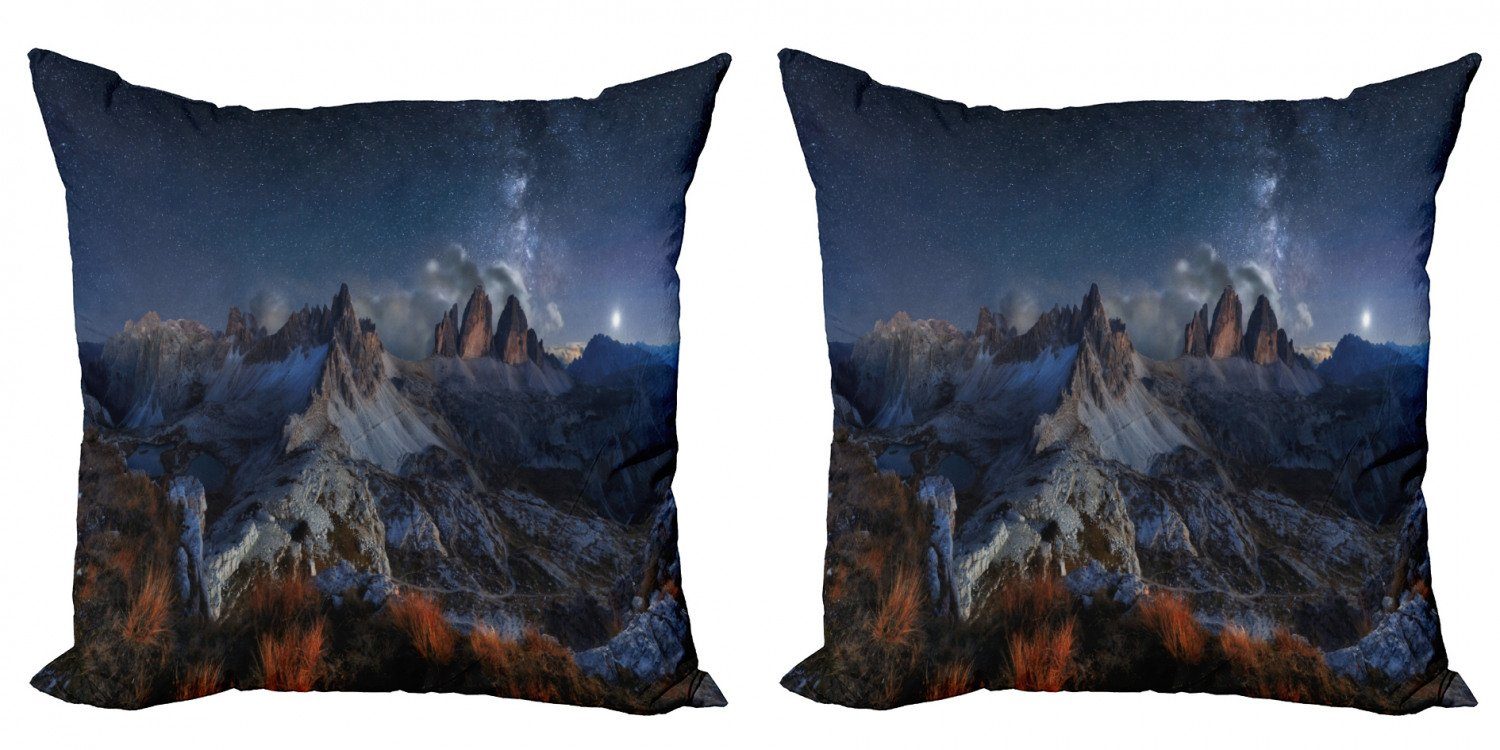 Kissenbezüge Abakuhaus Accent (2 Berge Modern Doppelseitiger Milchstraße Nacht Italien Digitaldruck, Stück),