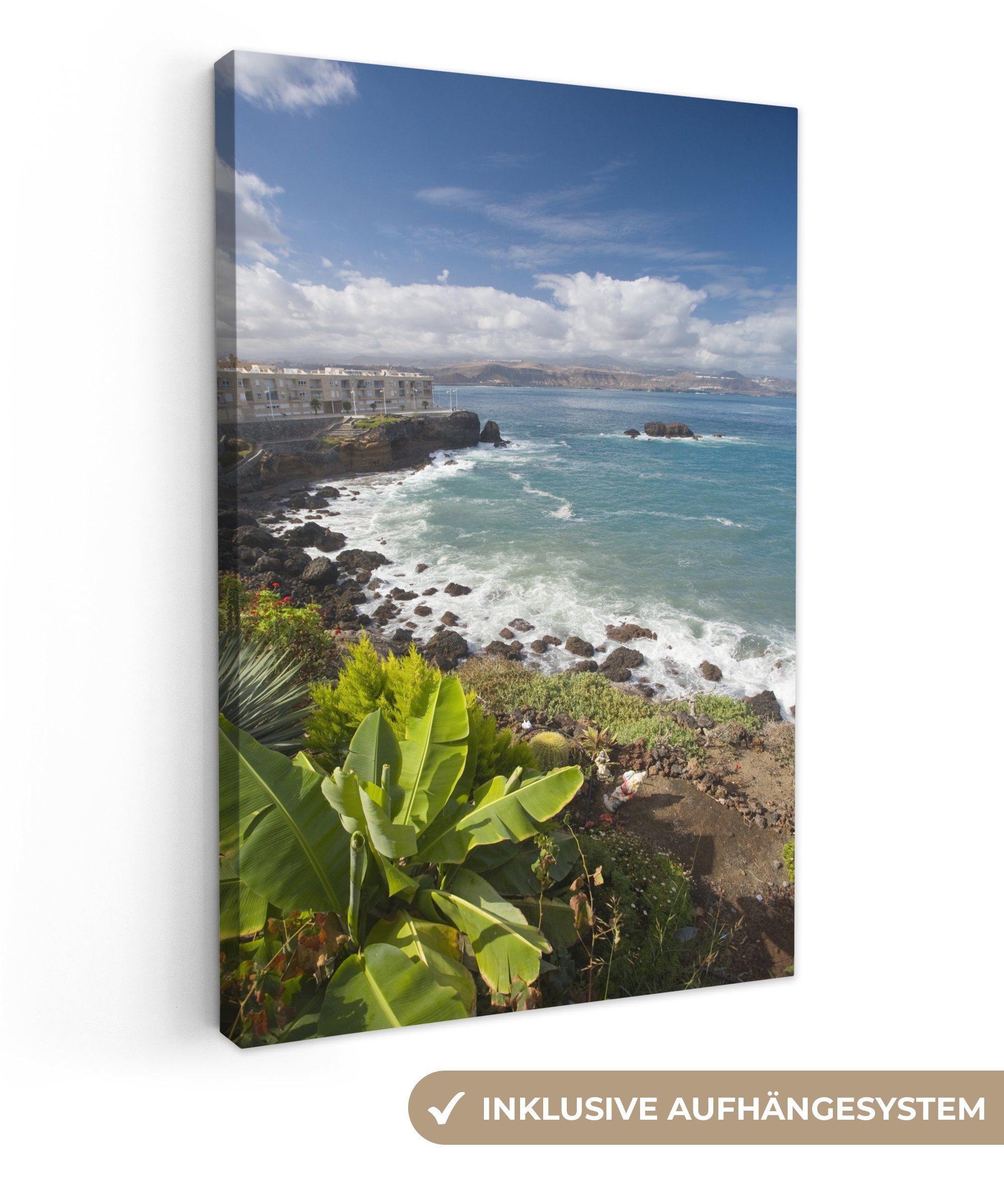 Die Gran (1 Gemälde, fertig OneMillionCanvasses® 20x30 Leinwandbild Nordküste von Leinwandbild cm St), bespannt inkl. zerklüftete Zackenaufhänger, Canaria,