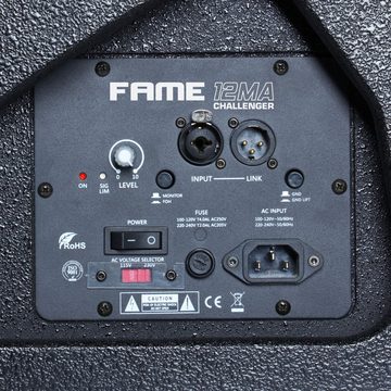 Fame Audio Lautsprecher (Challenger 12MA, Aktiver Bühnenmonitor, 12 Zoll, Multifunktionsgehäu)