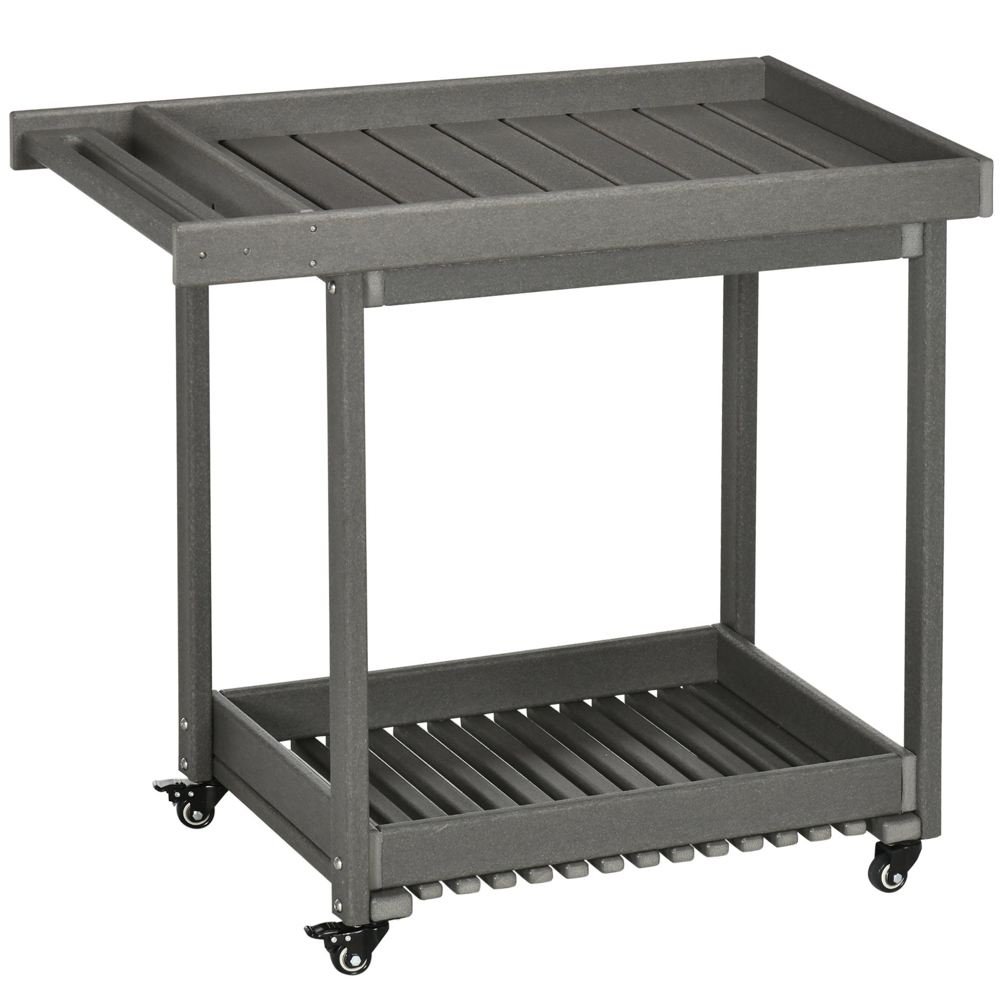 Outsunny Servierwagen Outdoor Multifunktionstisch mit Rollen, günstig online kaufen