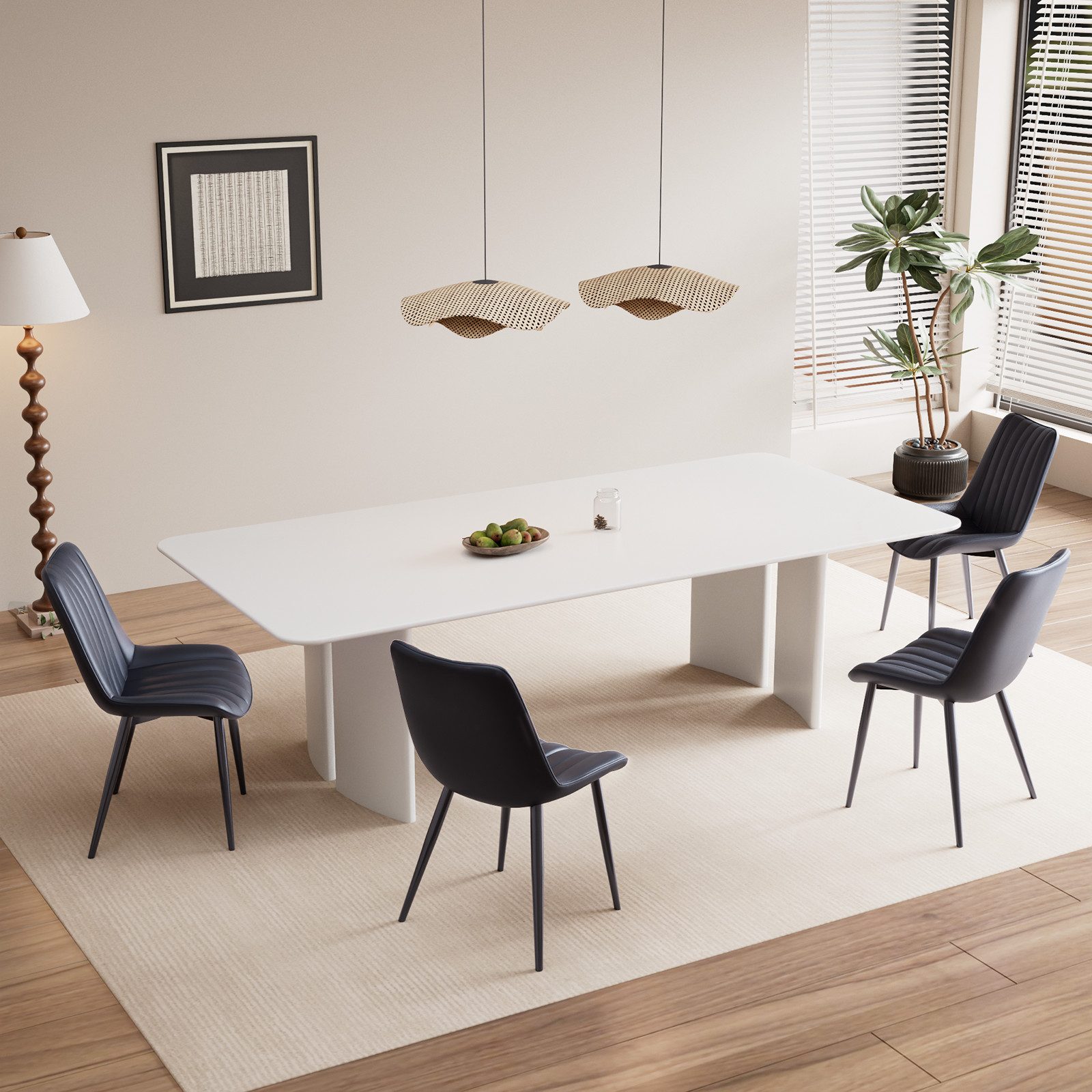 HOMAVO Esszimmerstuhl YZ1 STUHL-SET 4 Stück in Lederlook oder Samt günstig online kaufen