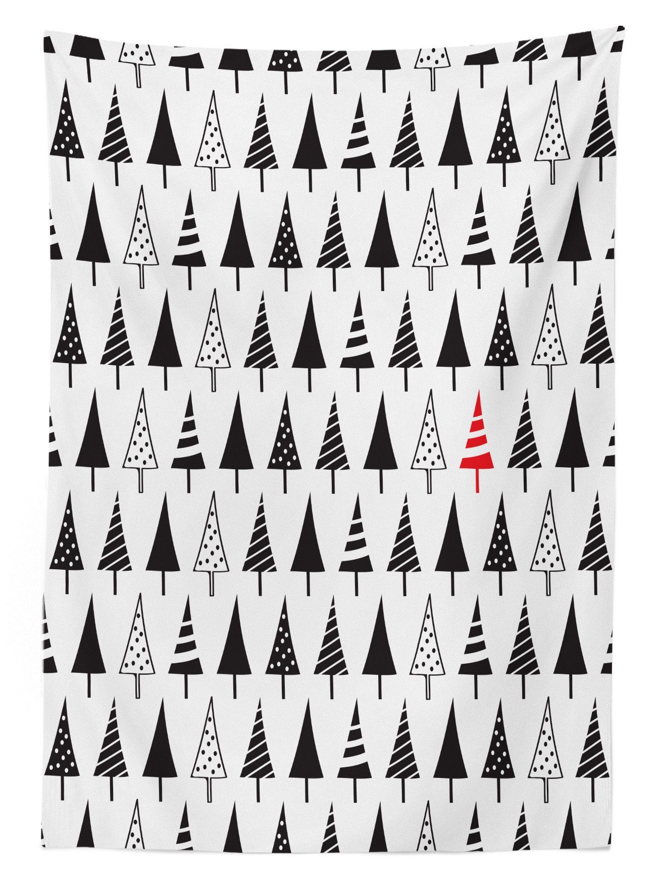 Abakuhaus Tischdecke Farbfest Waschbar Für Triangle geeignet Pine Weihnachten Außen Klare Trees Farben, Bereich den
