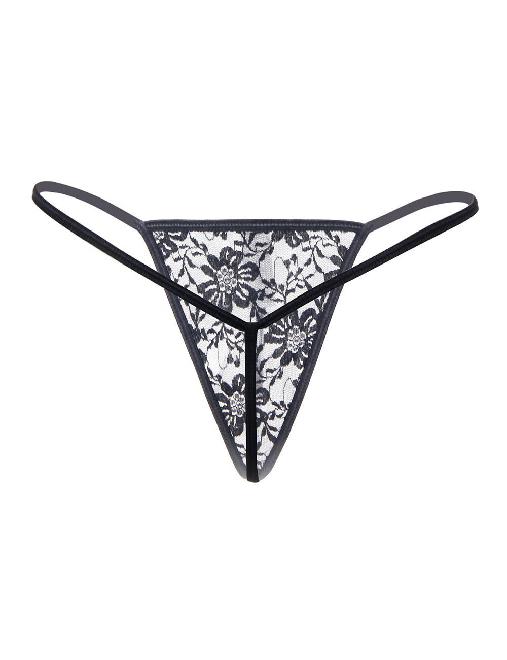 CHRISTINE LE DUC String Christine - Spitzen-Tanga - Schwarz