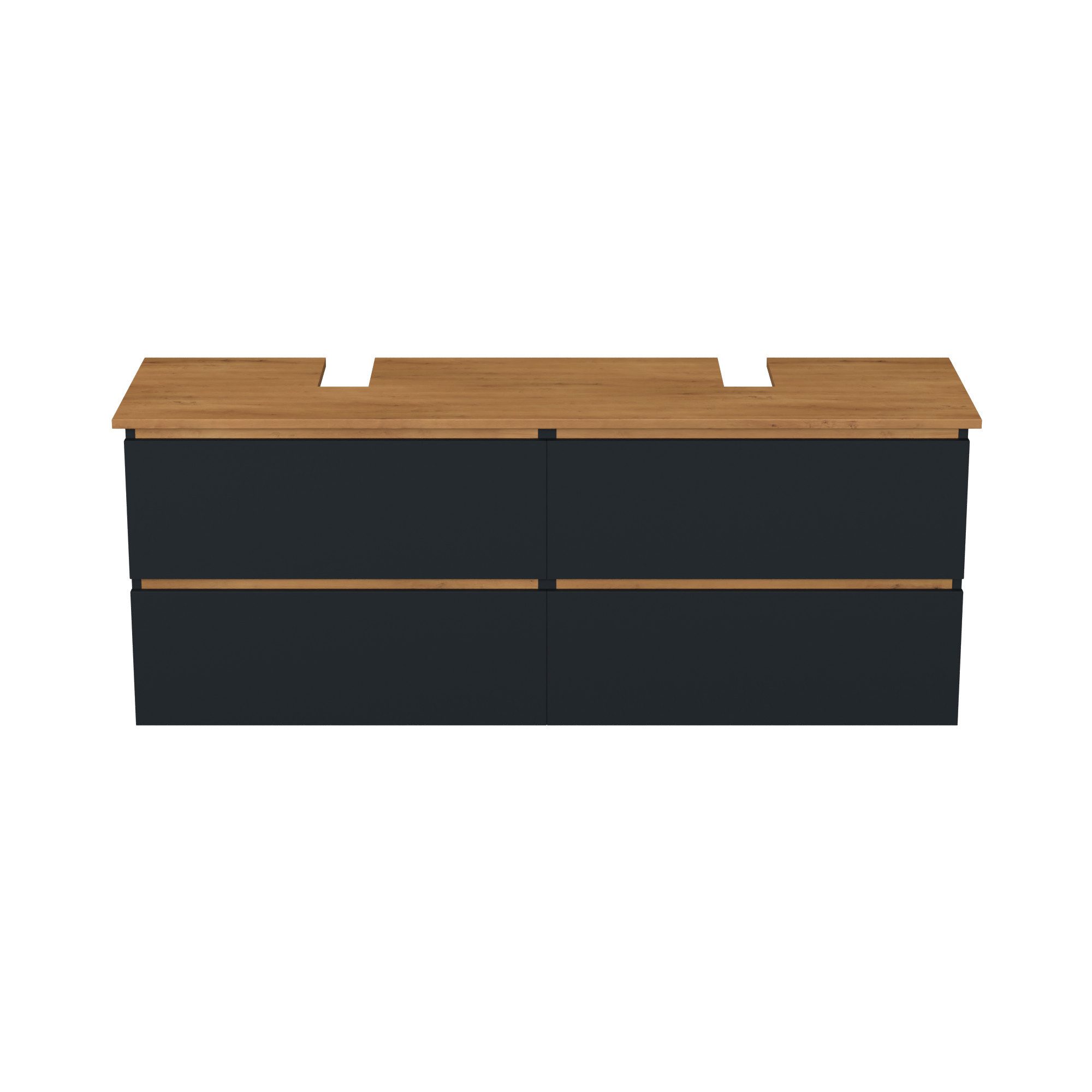 GARLIVO Waschbeckenunterschrank GLB-160 mit Schubladen, Badezimmer Waschtischunterschrank, Anthrazit Breite 160 cm, Soft-Close, Push-to-open/Tip-on, hängend
