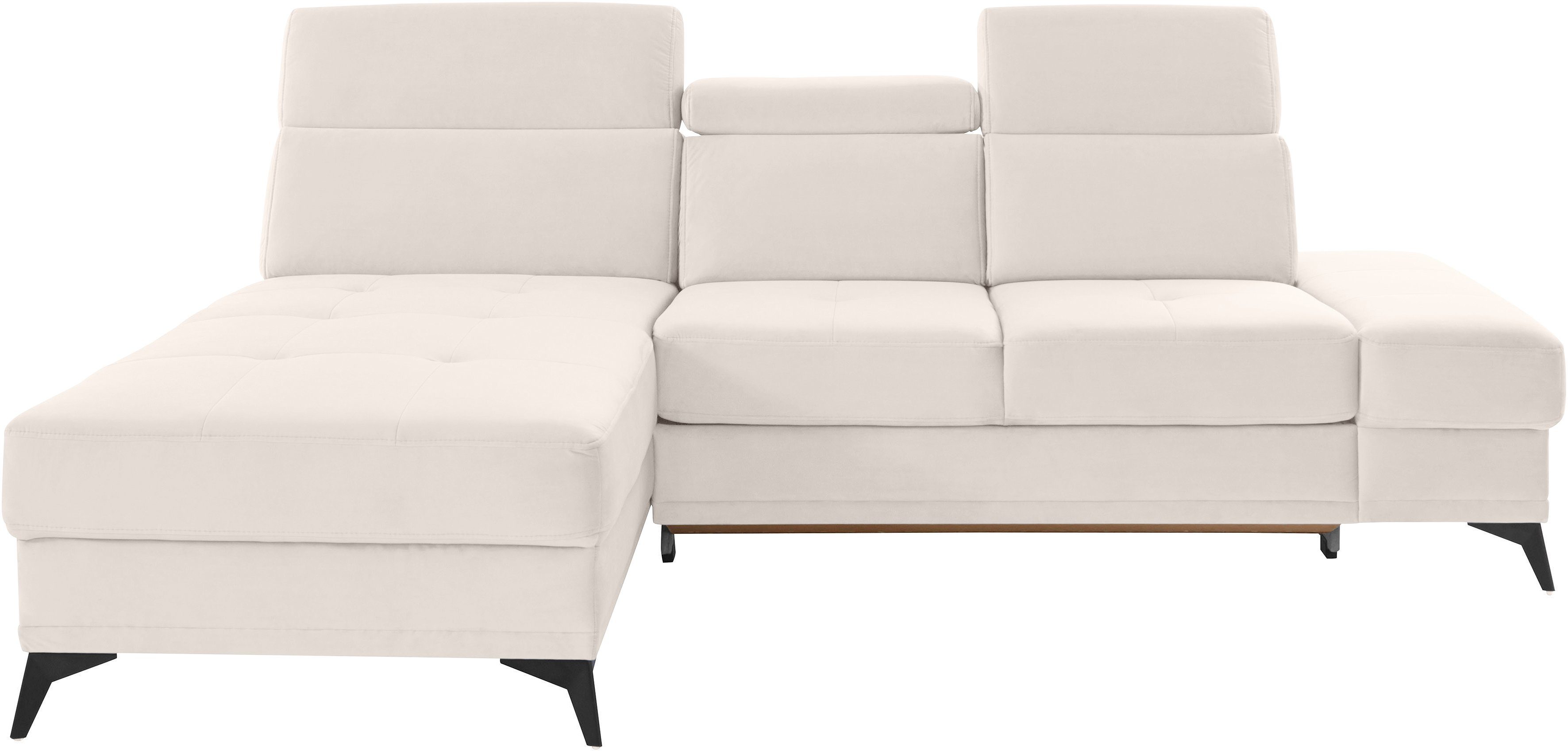 Home affaire Ecksofa Cardiz L-Form, inkl.Kopfteilverstellung und Federkern wahlweise mit Bettfunktion