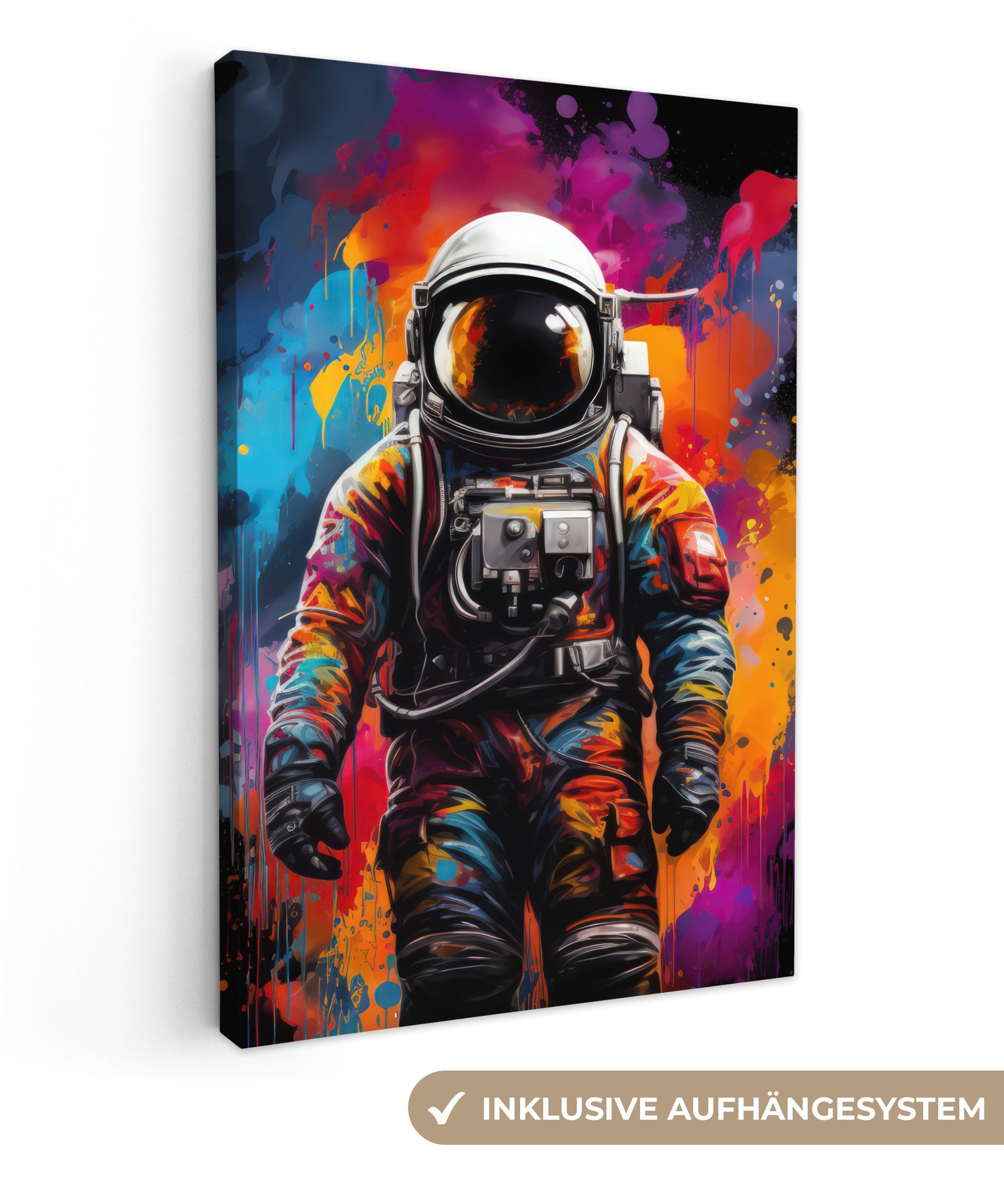 OneMillionCanvasses® Leinwandbild Astronaut - Graffiti - günstig online kaufen