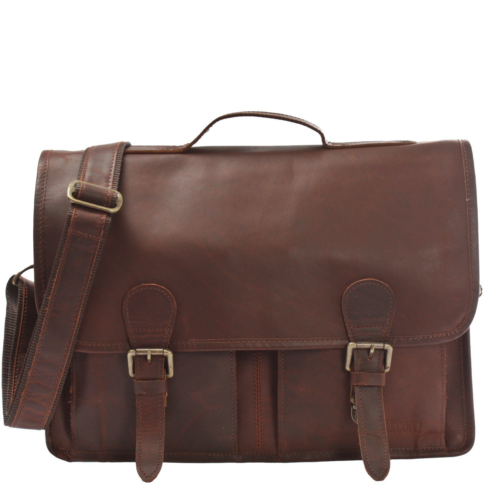 Aktentasche Vintage Bag Leder Messenger LECONI LE3009 Aktentasche Businesstasche braun