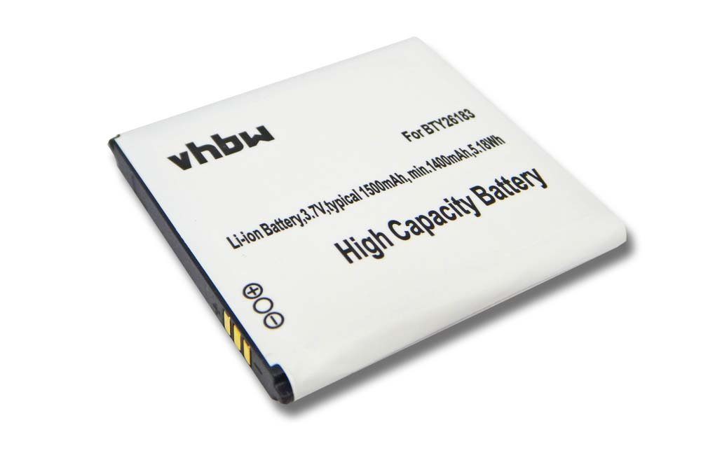 vhbw kompatibel mit Wiko N270, Cink Slim, Blush, Iggy, Cink Slim 2, Sublim Smartphone-Akku Li-Ion 1500 mAh (3,7 V)