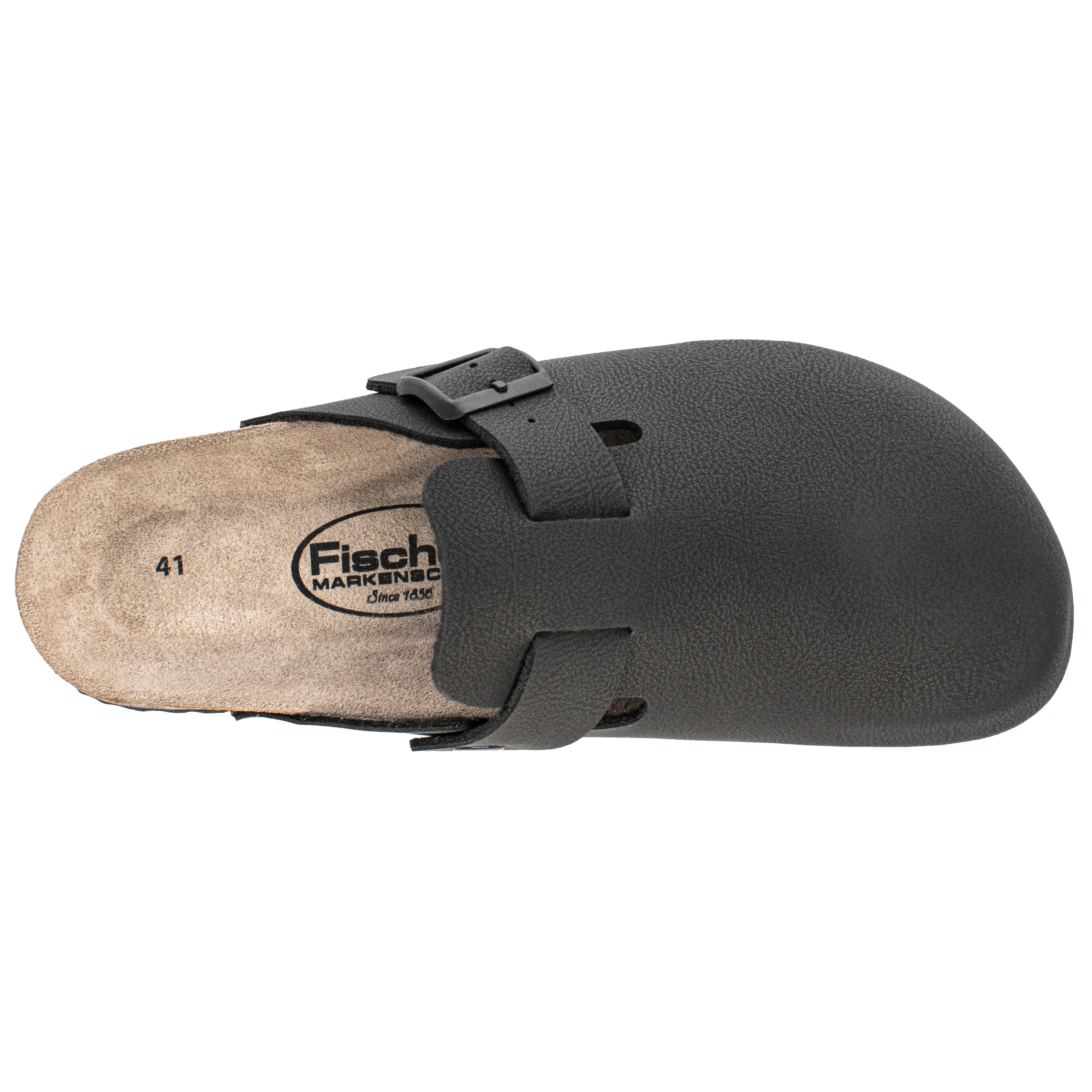 Fischer-Markenschuh Camilo Clog aus Vegano (Lederimitat), Fleecefutter, mit gepolstertem Lederfußbett