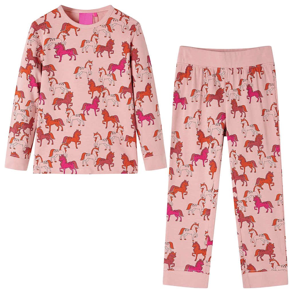 Pyjama Kinderpyjama mit Langen Ärmeln Hellrosa 92
