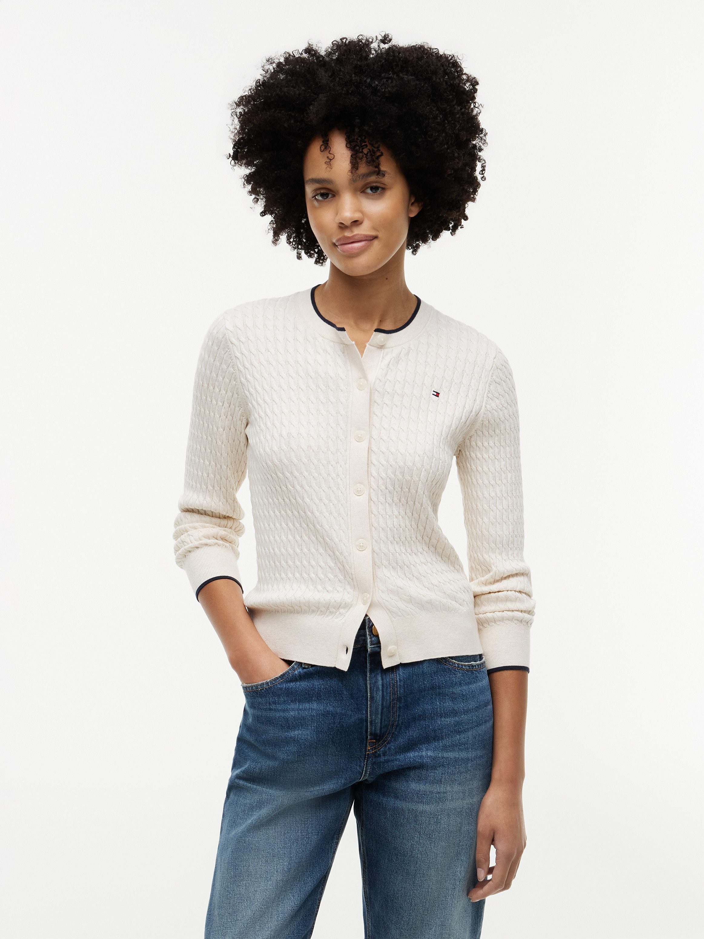 Tommy Hilfiger Strickjacke mit Zopfstrickmuster