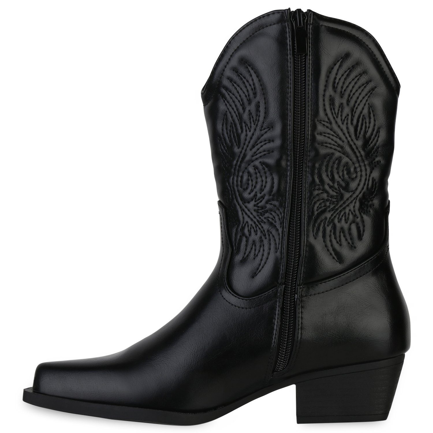 VAN Cowboy Schuhe Schwarz HILL Boots 840254