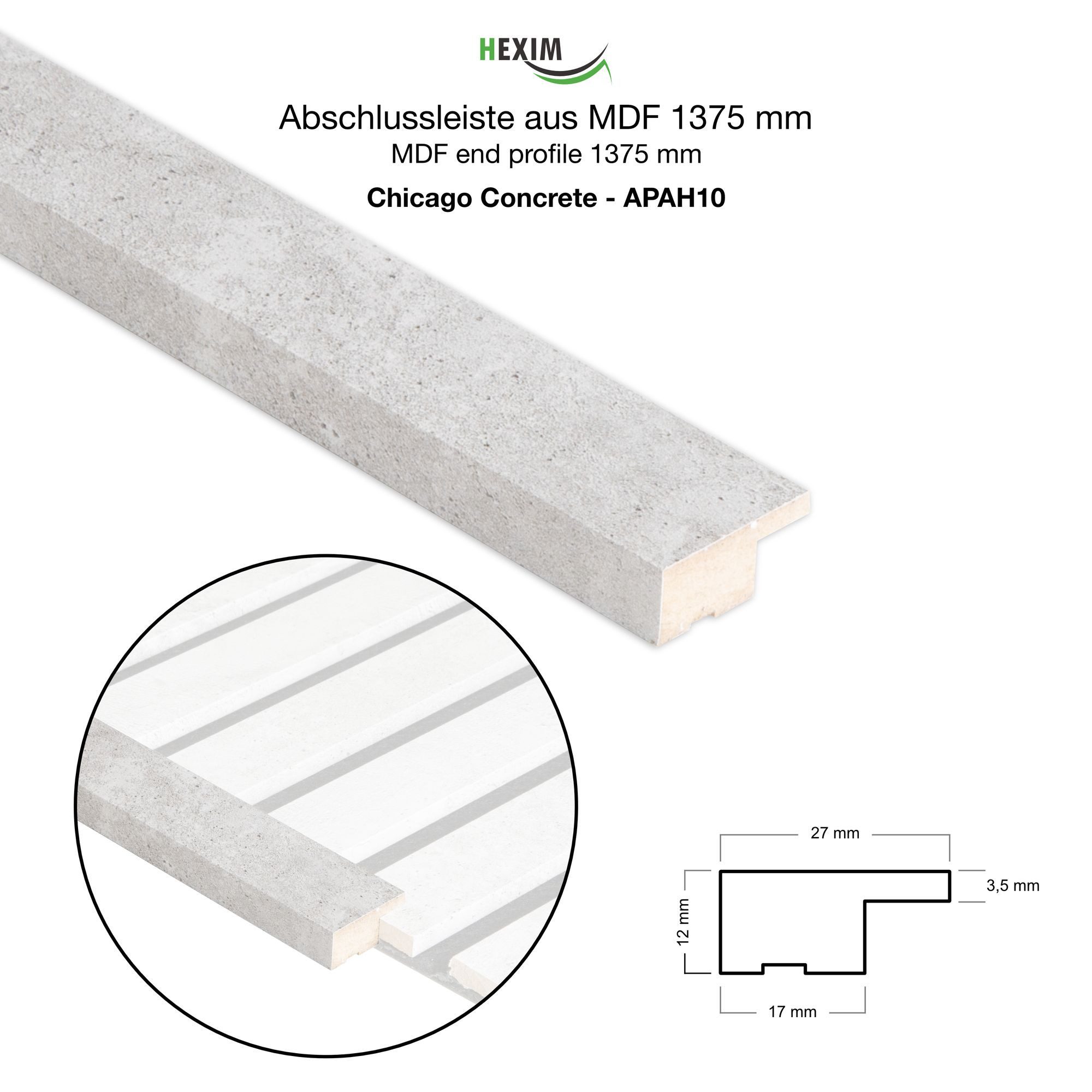 Hexim Wanddekoobjekt APAH10 (Abschlussleiste 137,5x2,7cm passend günstig online kaufen