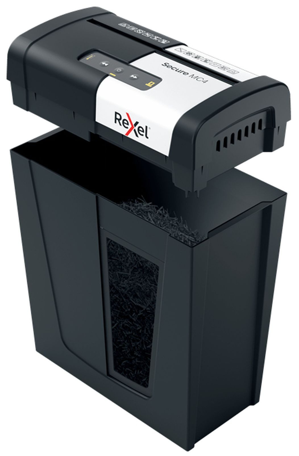 REXEL Reißwolf Secure MC4, Mikrogeschnittene Zerkleinerung, 2x15 mm, 14 l, 150 Blätte