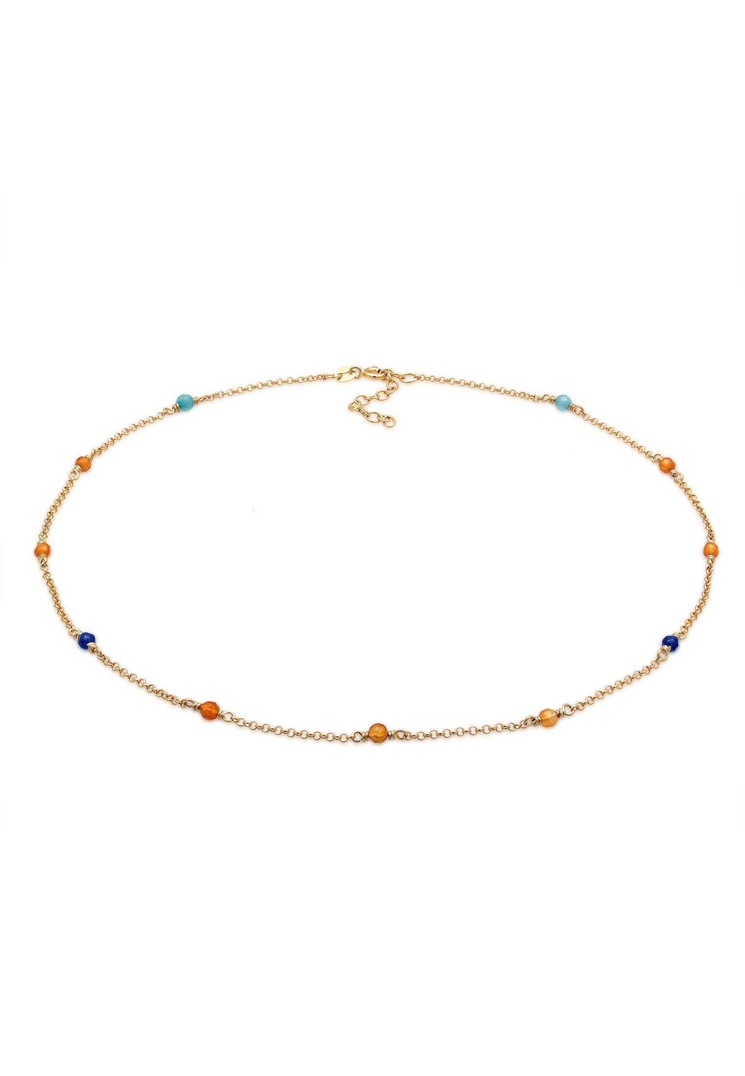 Elli Choker Achat Perlen Multicolour 925 Silber