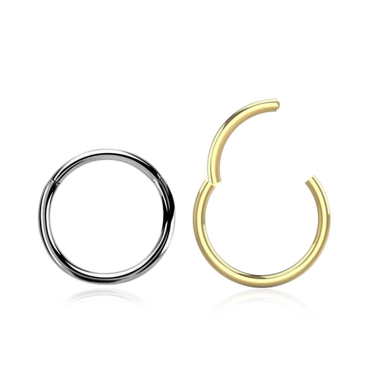 viva-adorno Nasenpiercing Segmentring Clicker Chirurgenstahl Piercing Ring Nasenring Septum, Segment Ring mit Scharnier Lippe Helix Ohrpiercing Septumring – Bild 3 von 3