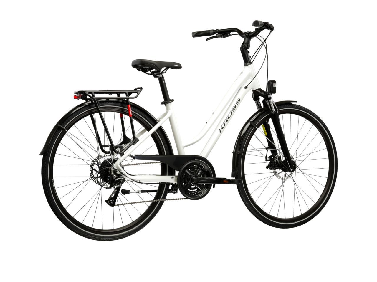 Kross Trekkingrad Damen-Trekkingrad 28" Trans 3.0 weiß 24 Gänge, 24 Gang Shimano ACERA M3020 Schaltwerk, Kettenschaltung, KROSS Damen-Trekkingrad 28" Trans 3.0 weiß 24 Gänge