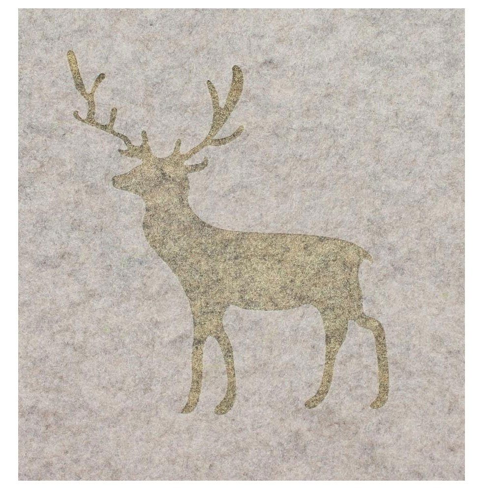 Beige Home-trends24.de Tischband Tischläufer Tischläufer Filz Braun Tischdeko Tischdecke Hirsch