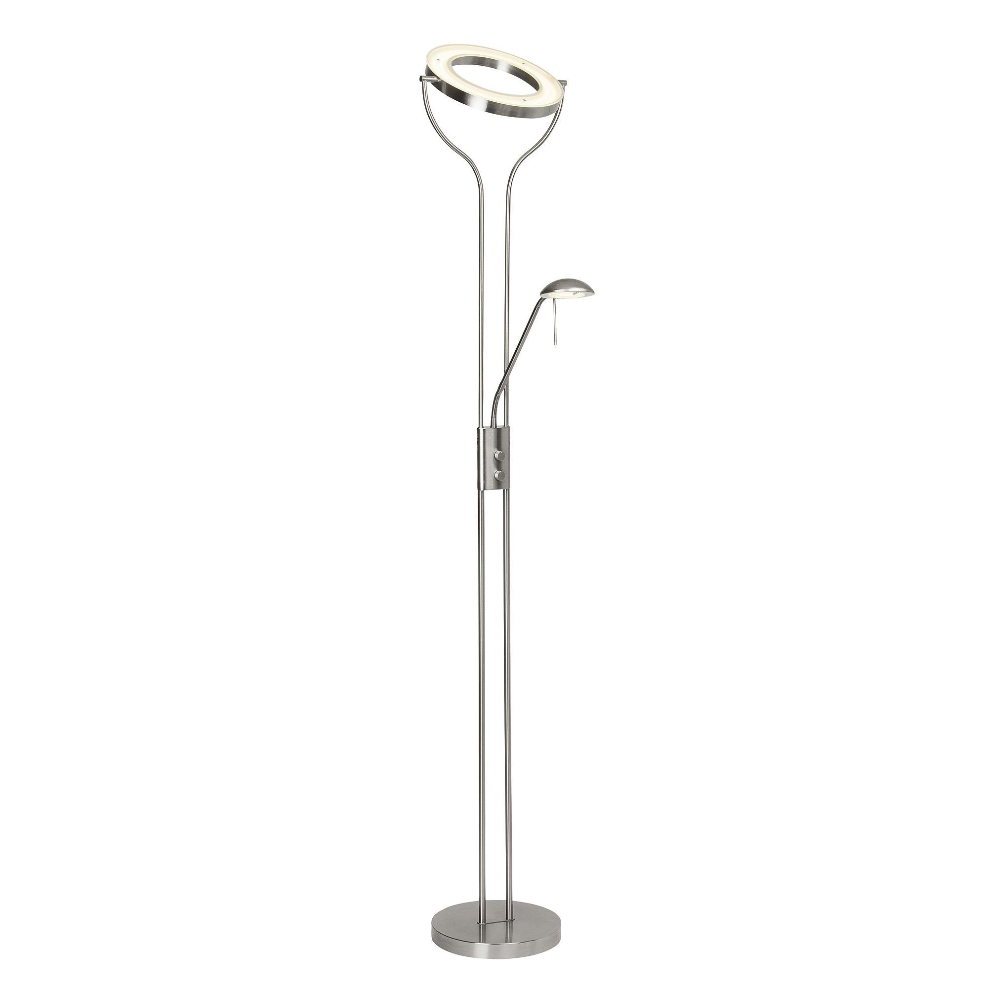 Brilliant Аплайтер Demian, LED fest integriert, Warmweiß, LED Stehlampe Lesearm eisen/chrom