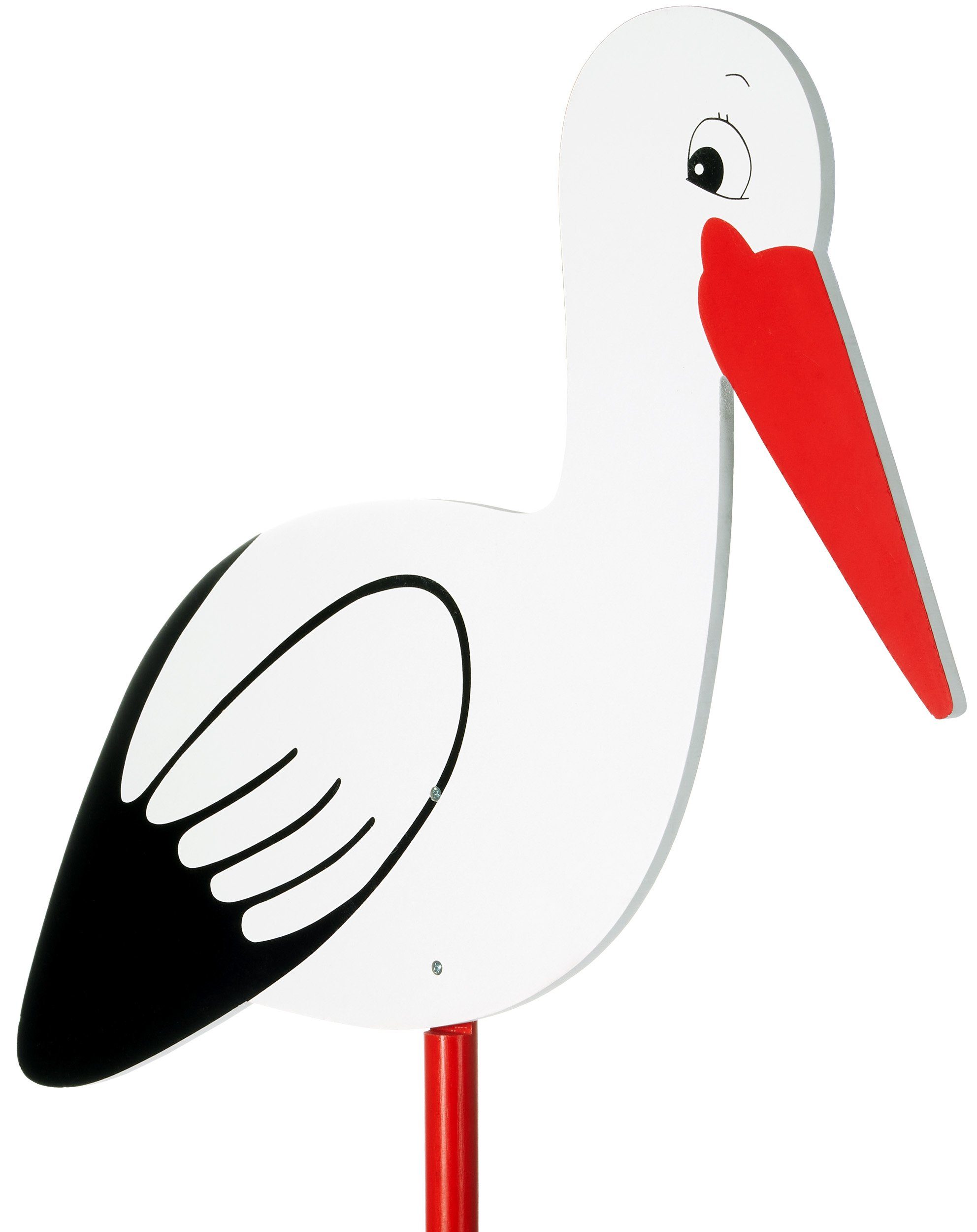 BRUBAKER Gartenstecker 100 cm großer Storch aus Holz (1-St., Geburtsgeschenk Babystorch) Klapperstorch zum Stecken für Innen und Außen