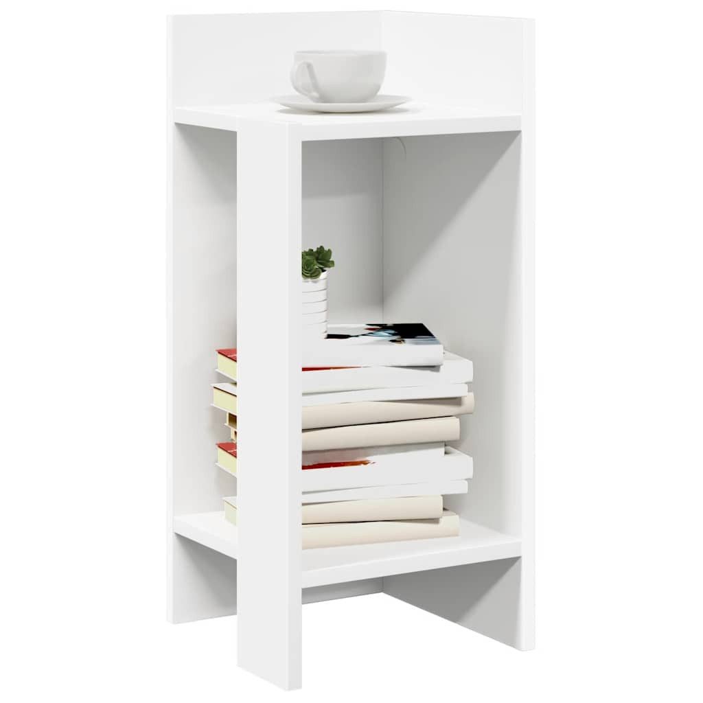 vidaXL Beistelltisch NA Beistelltische 2 Stk mit Ablage Weiß 25,5x27x60 cm
