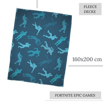 Wohndecke Fortnite Game 160x200 cm, weich und kuschelig, passend zur Bettwäsche, MTOnlinehandel, Coral Fleece-Decke Sofadecke Überwurf Plaid für Gaming Fans