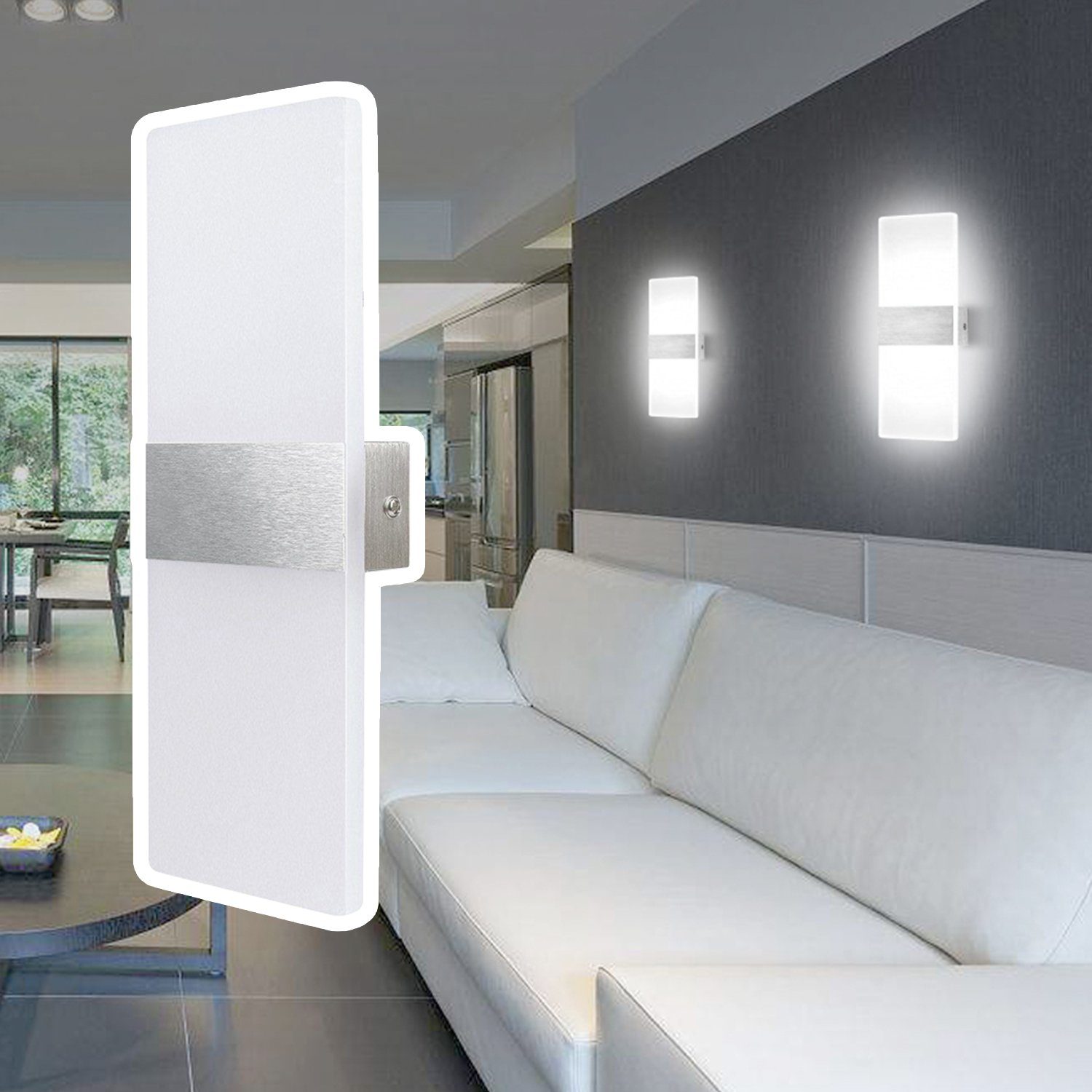 Clanmacy Wandleuchte 12W LED Wandlampe Wandleuchte Flurlampe Badleuchte Strahler Außen