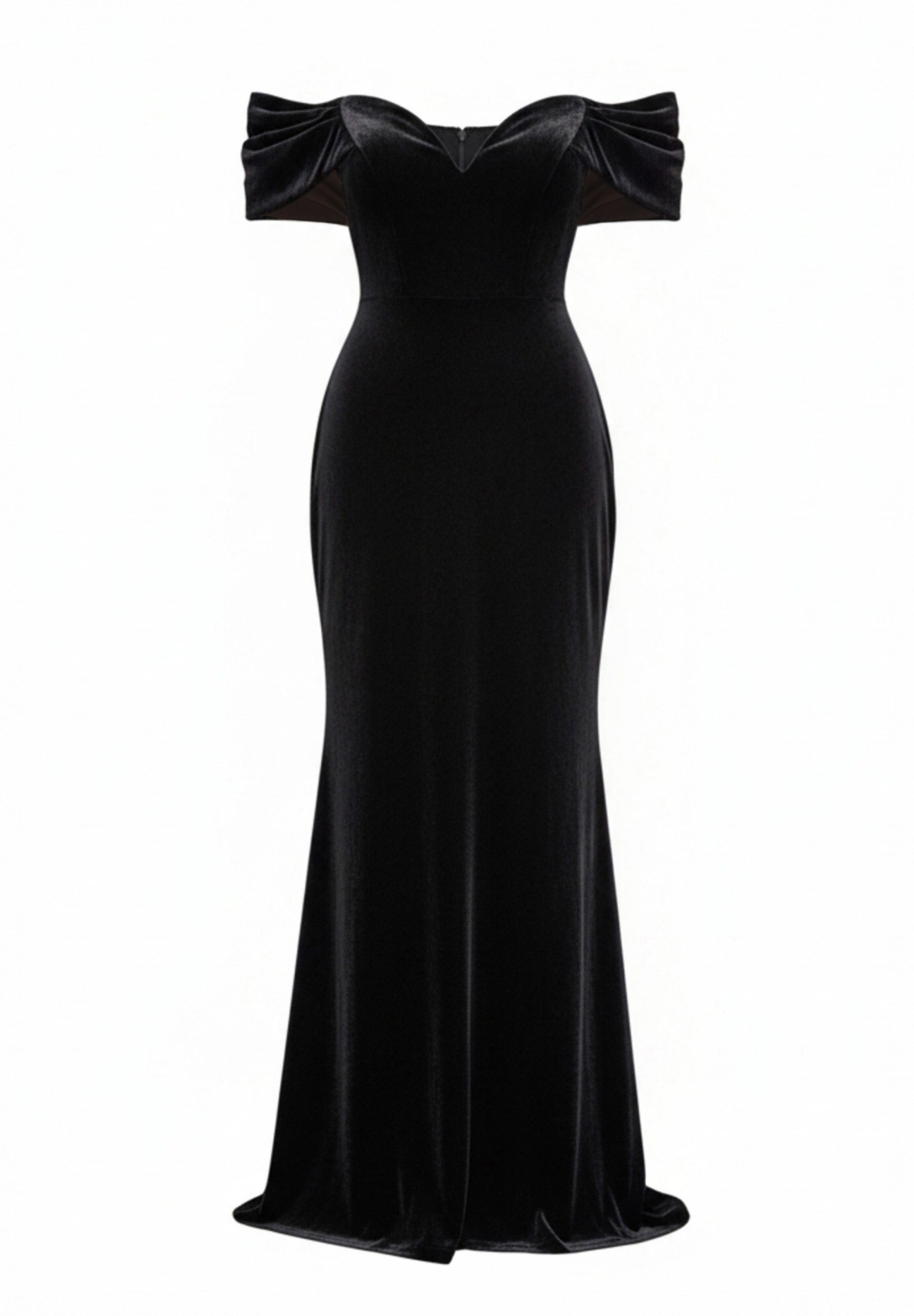 Goddiva Maxikleid Off The Shoulder Deep Plunge Velvet Maxi Dress Langes Kle günstig online kaufen