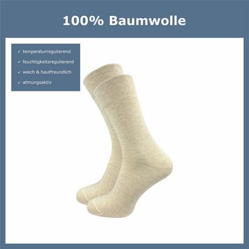 ca·wa·so Businesssocken für Herren aus 100 % Baumwolle - Reine Baumwollsocken - Weiche Socken (10 Paar) Doppelt verstricktes Garn und gekämmte Baumwolle für lange Haltbarkeit