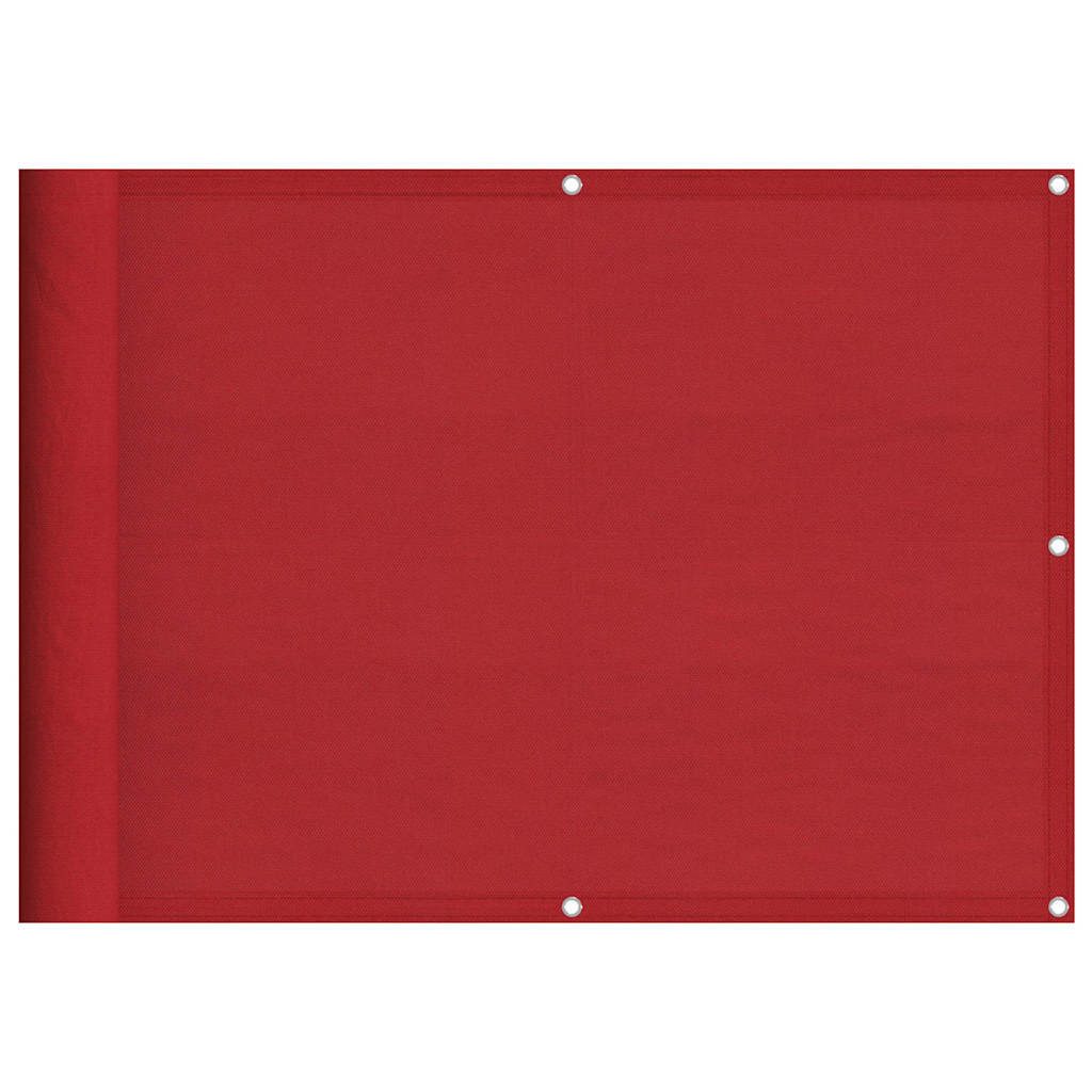 vidaXL Balkonsichtschutz Balkon-Sichtschutz Rot 75x1000 cm 100 % Polyester-Oxford (1-St)