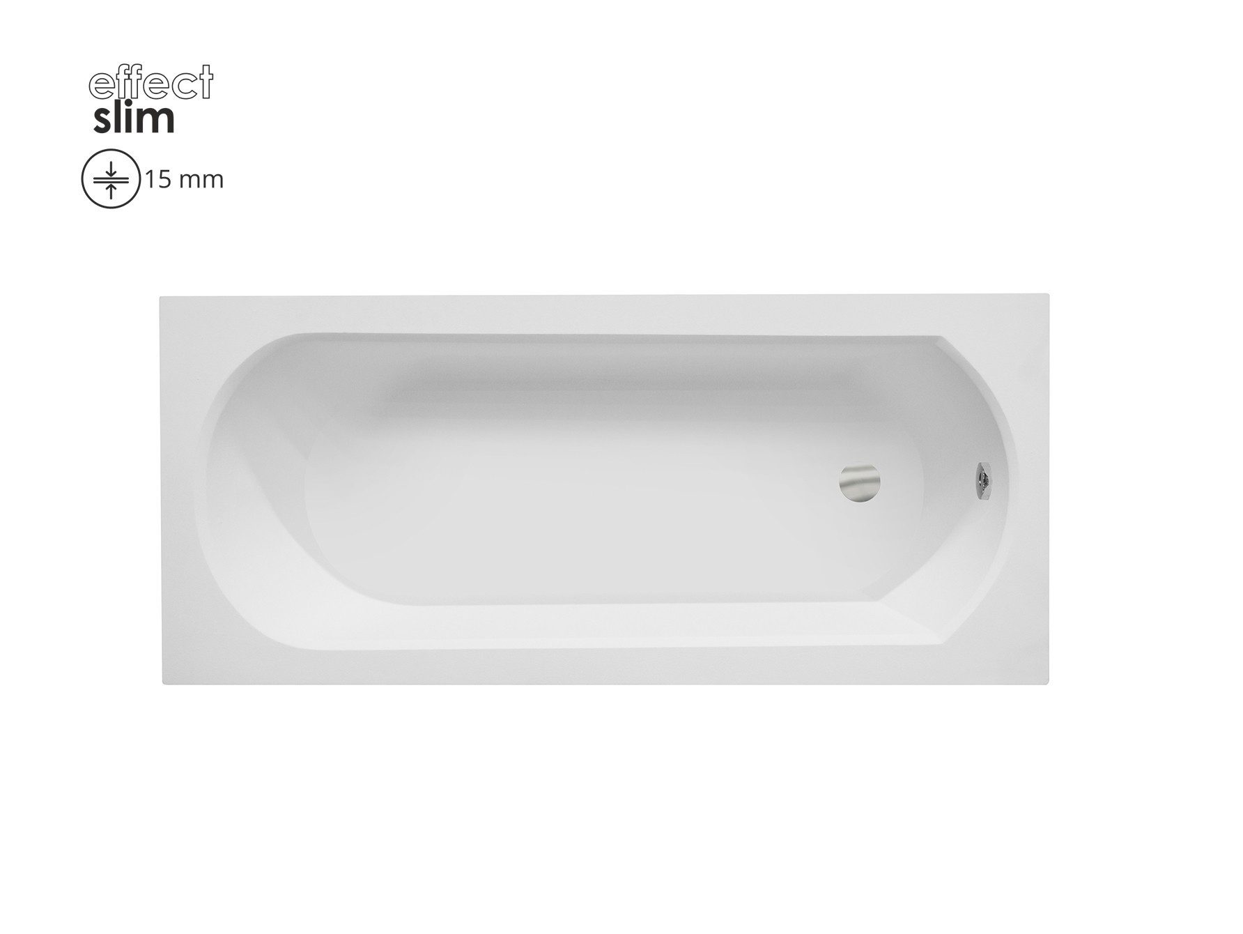 KOLMAN Badewanne Rechteck Intrica Slim 150x75, Ablaufgarnitur & Füße GRATIS