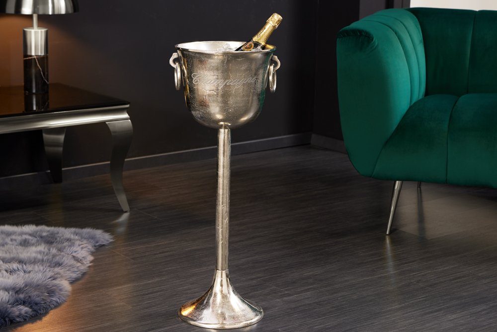 riess-ambiente Sektkühler CHAMPAGNE 80cm antik silber, Küche · Metall · für Flaschen (Wein & Champagner)