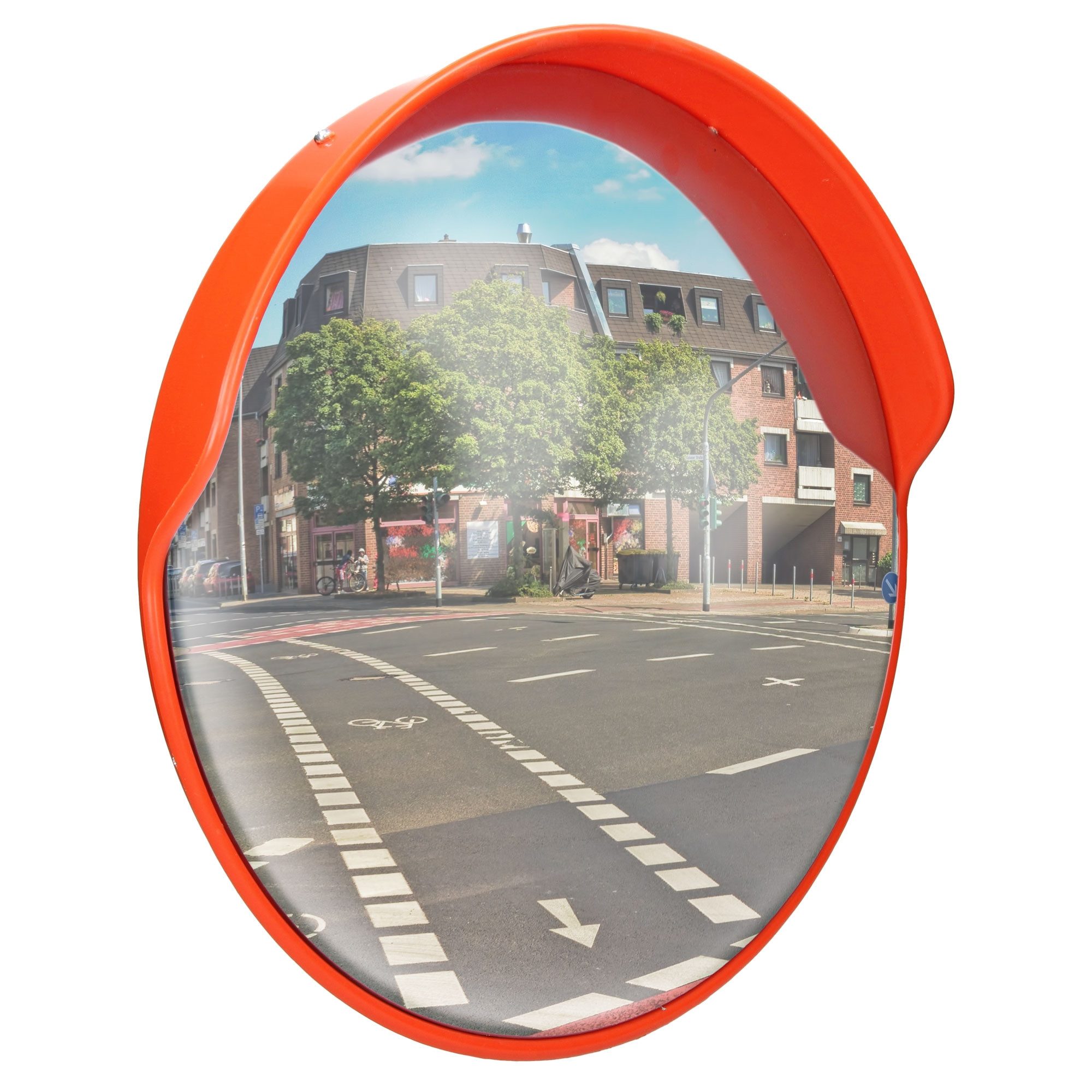ECD Germany Verkehrsschild Verkehrsspiegel mit schwenkbare Halterung wetterfest Panoramaspiegel, Rund Sicherheitsspiegel mit Schwenkbare Unzerbrechlich Konvexspiegel