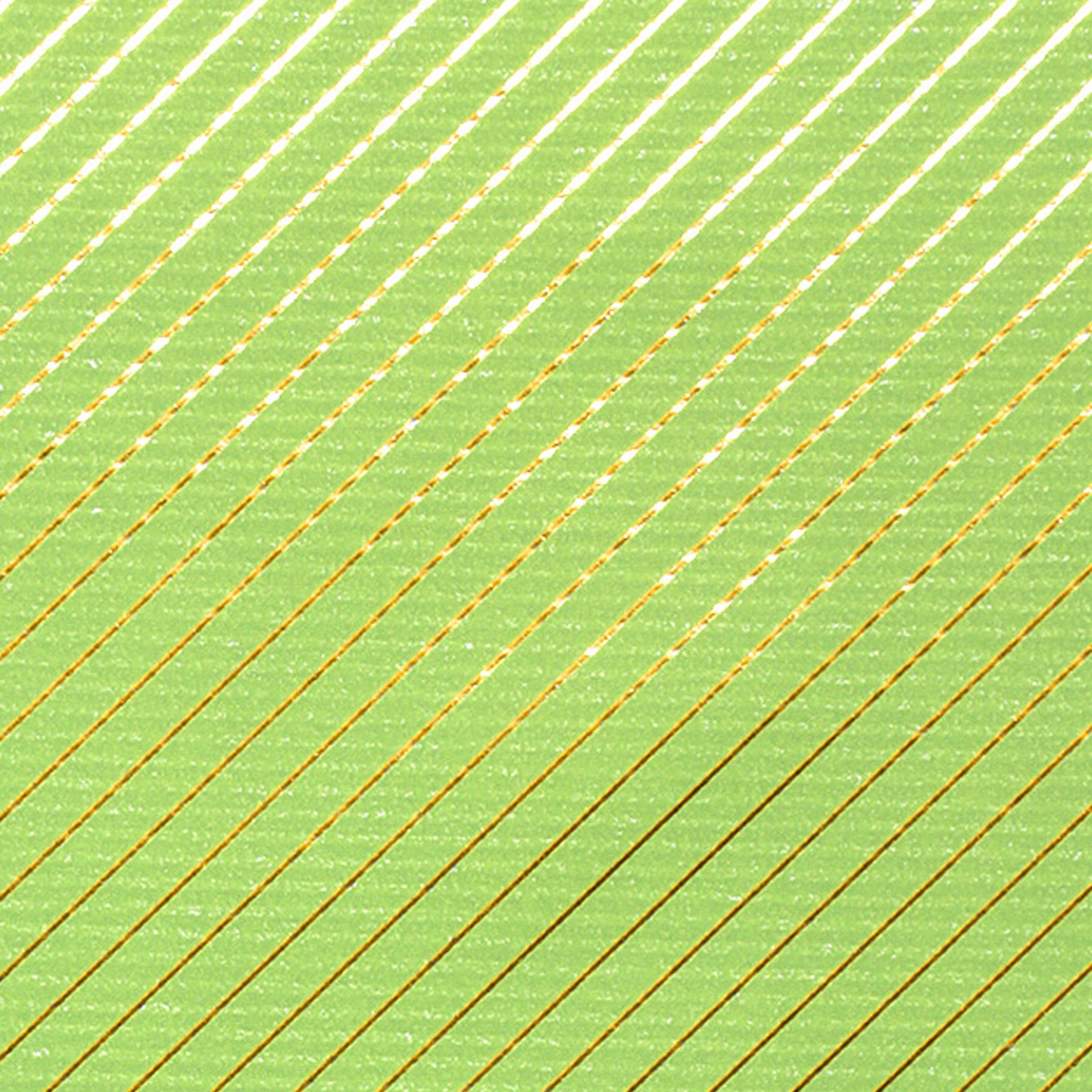 Star Geschenkpapier, Geschenkpapier Streifen Muster 70cm x 2m Rolle hellgrün / gold