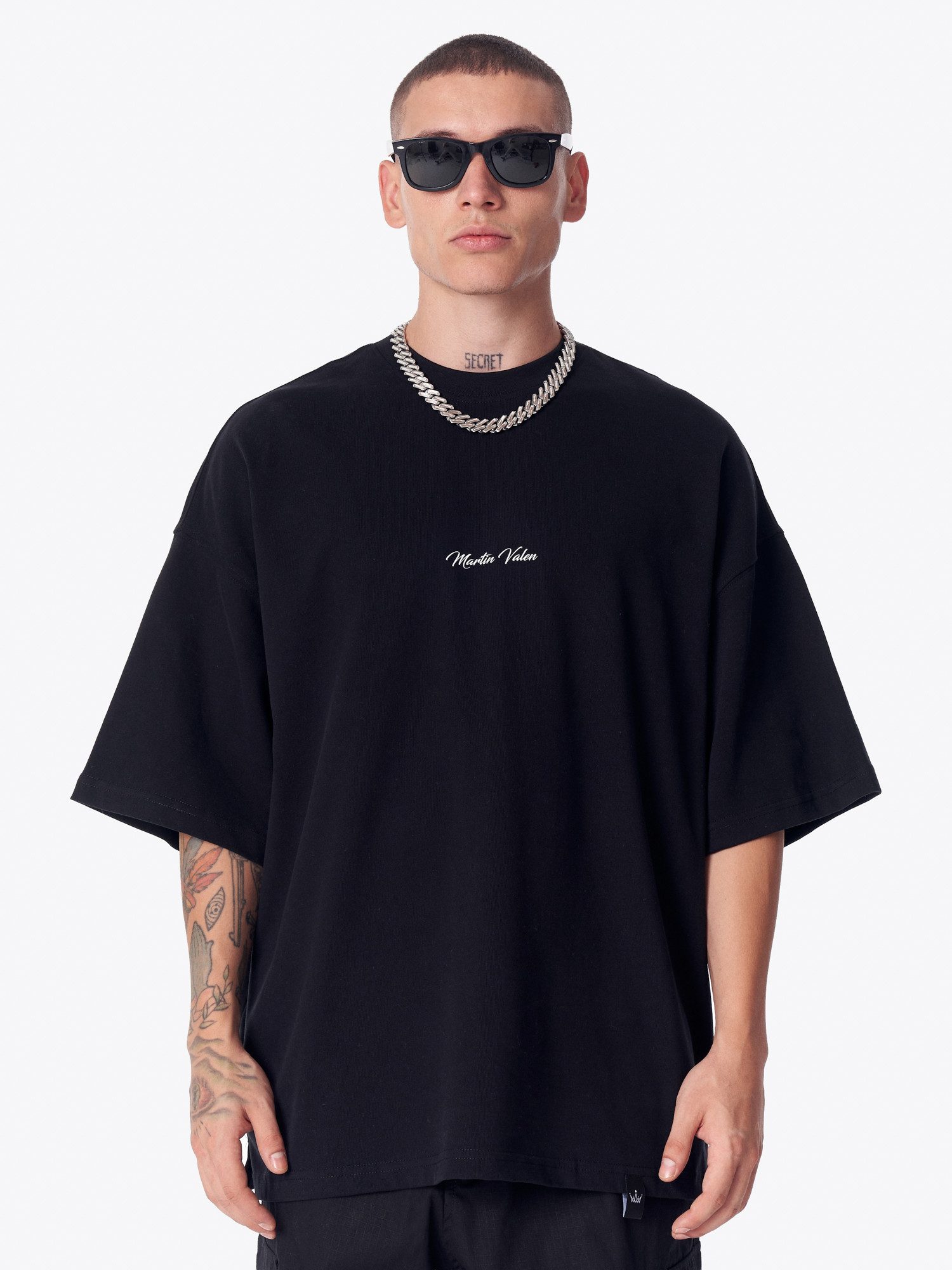 Martin Valen T-Shirt 3D Gesticktes Glänzendes Mandala T-Shirt